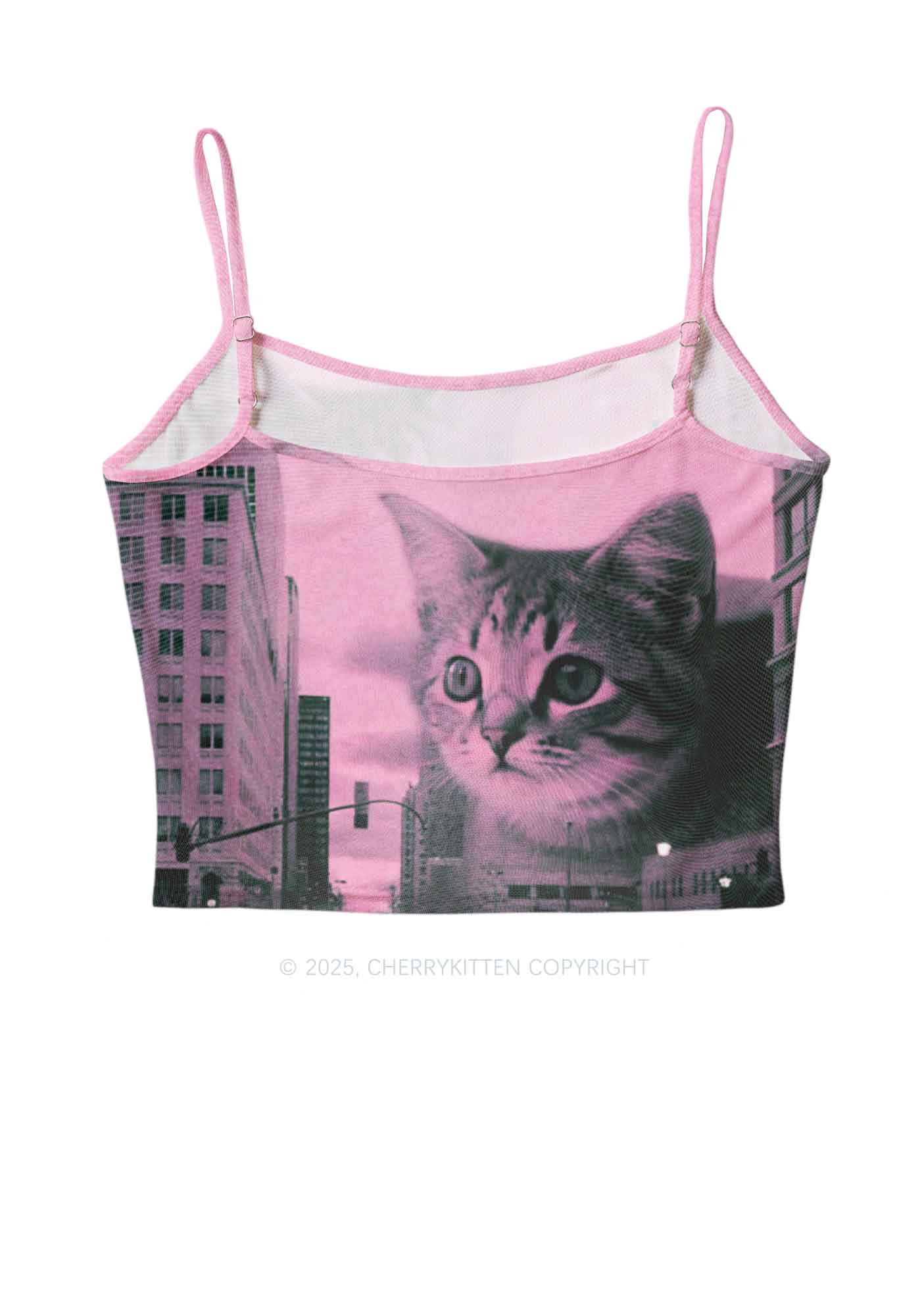 Cat Road Y2K Mesh Cami Tank Cherrykitten - Image 2