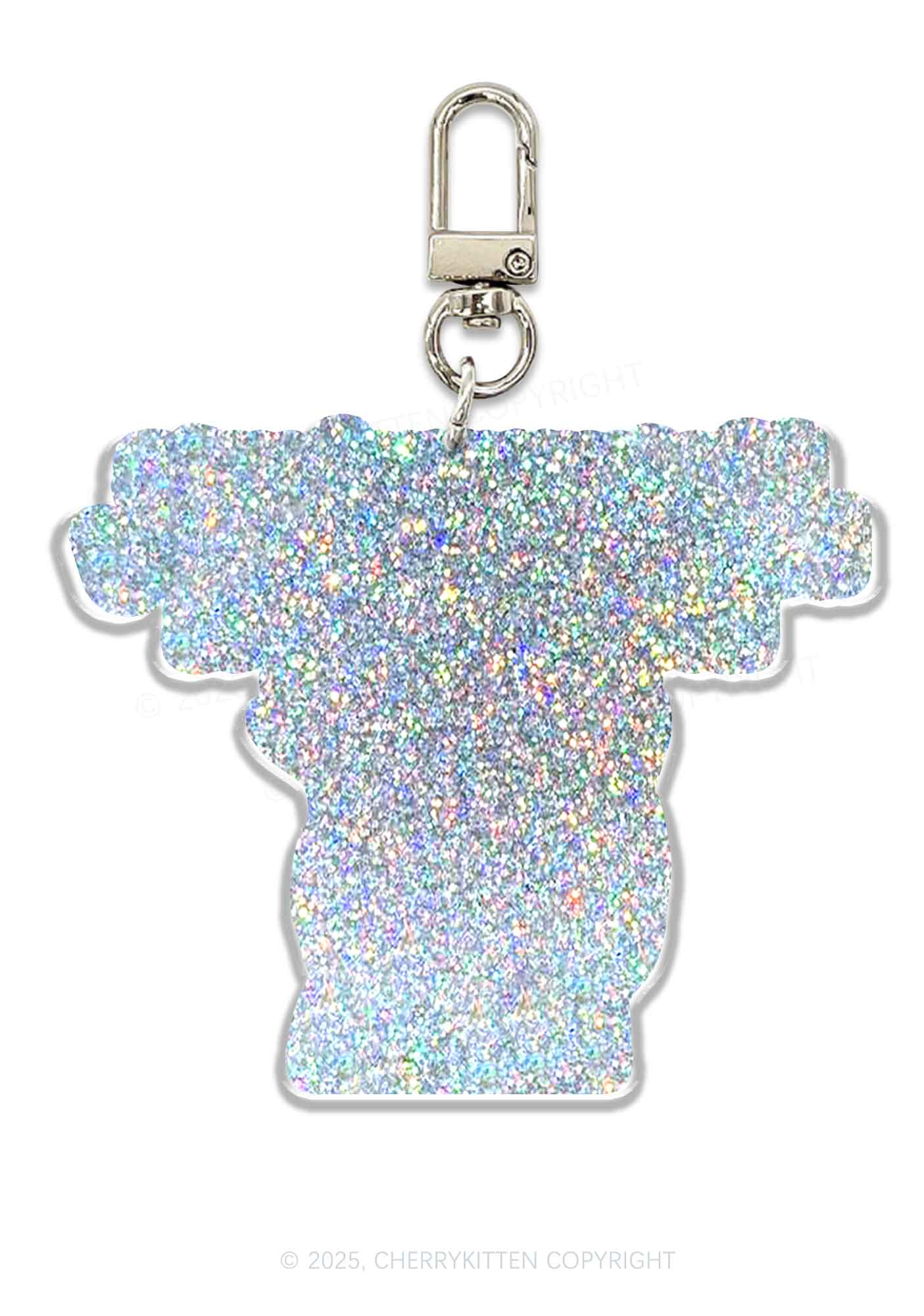 Cat Tummy Hurts 1Pc Y2K Glitter Keychain Cherrykitten - Image 2