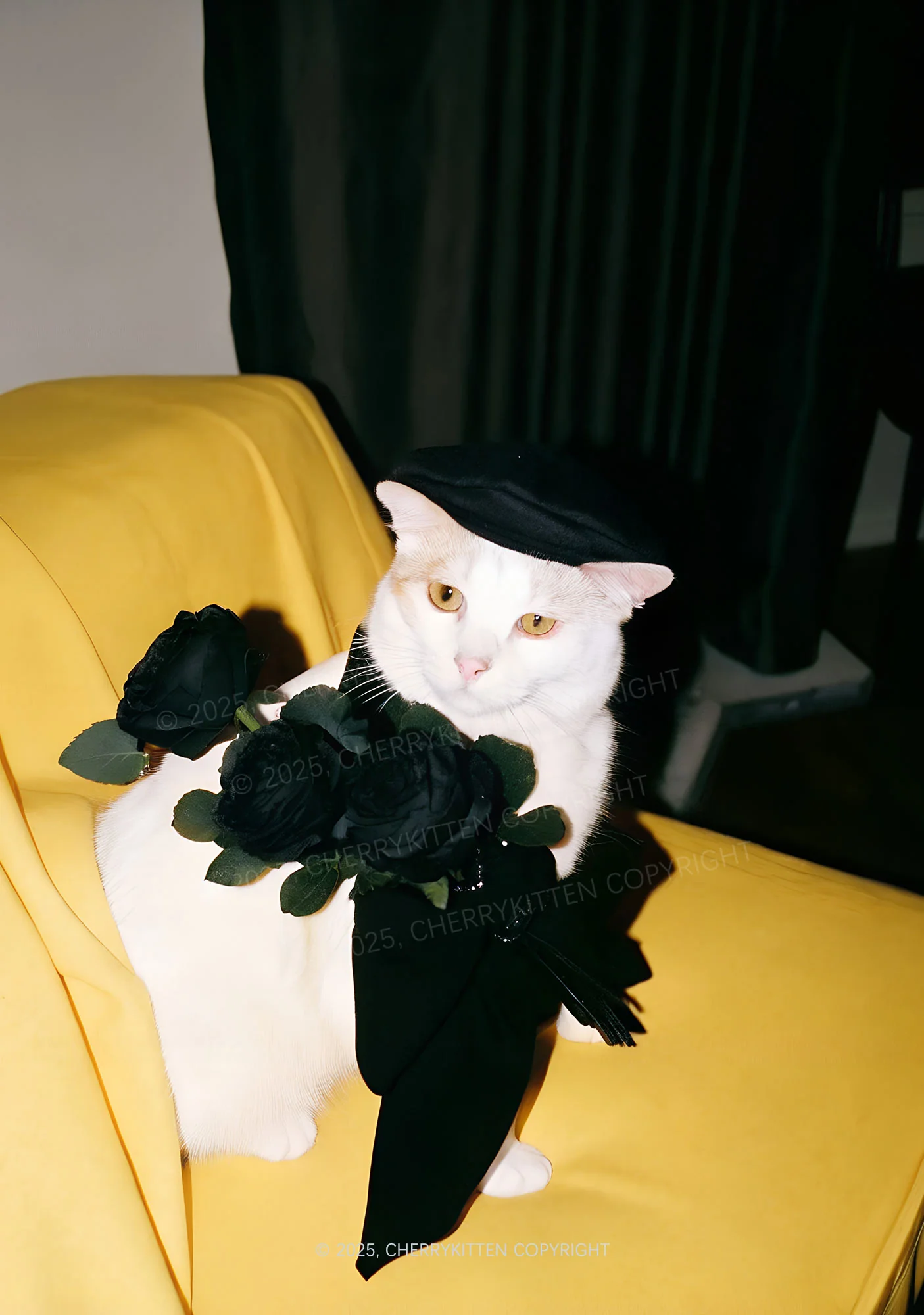 Cat With Black Roses Y2K Mesh Cami Tank Cherrykitten - Image 2