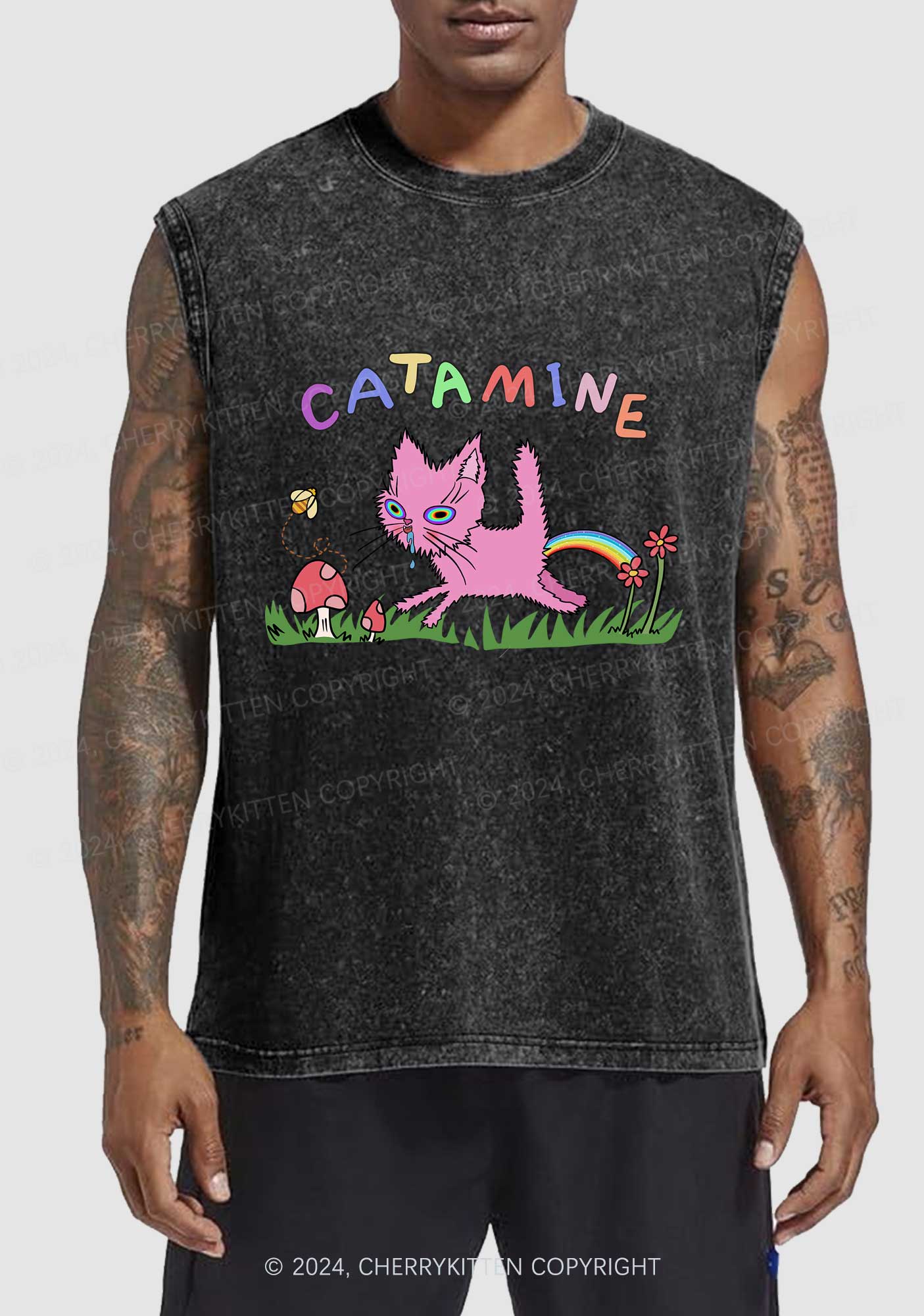 Catamine Y2K Washed Tank Cherrykitten - Image 2