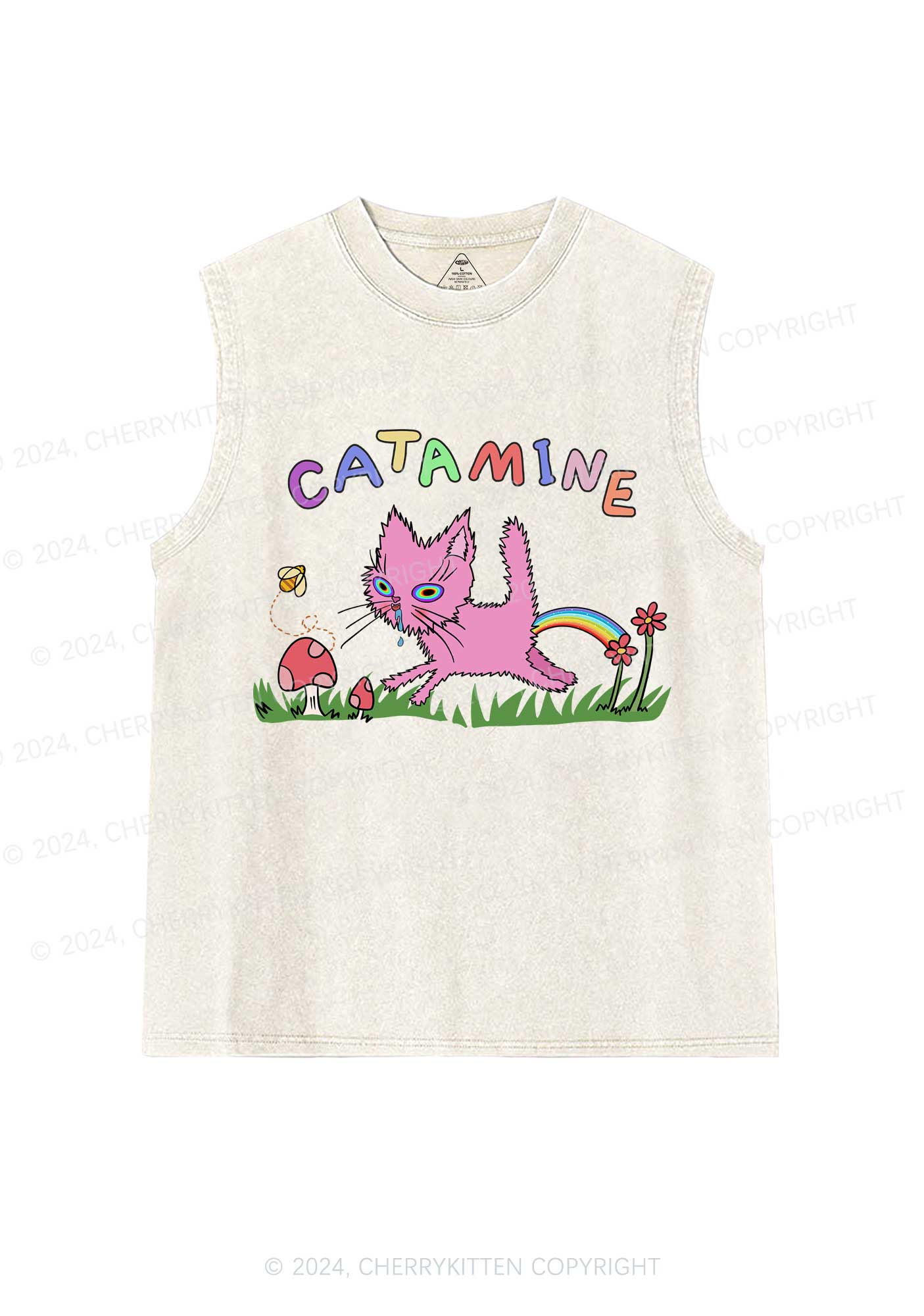 Catamine Y2K Washed Tank Cherrykitten - Image 4
