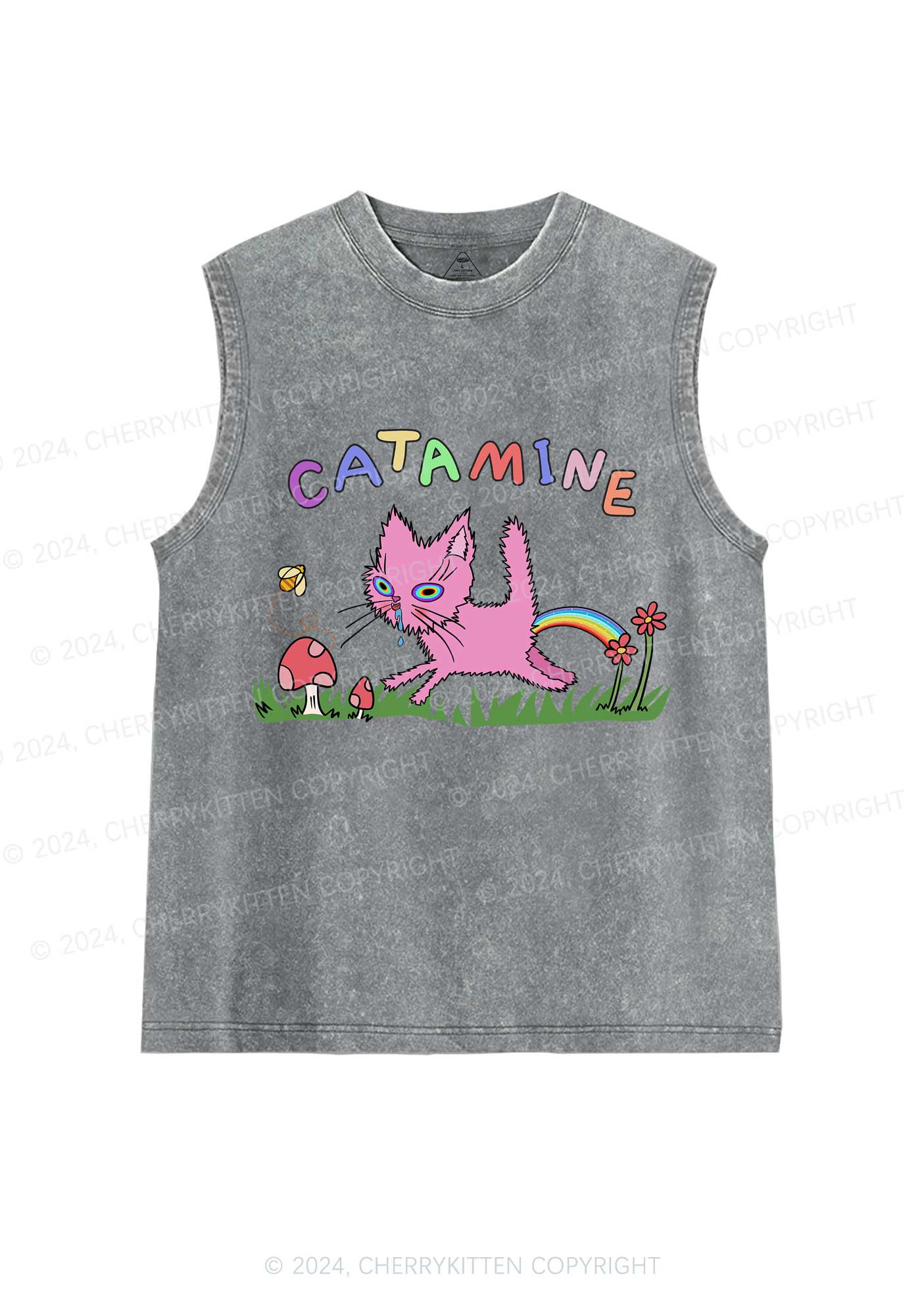 Catamine Y2K Washed Tank Cherrykitten - Image 5