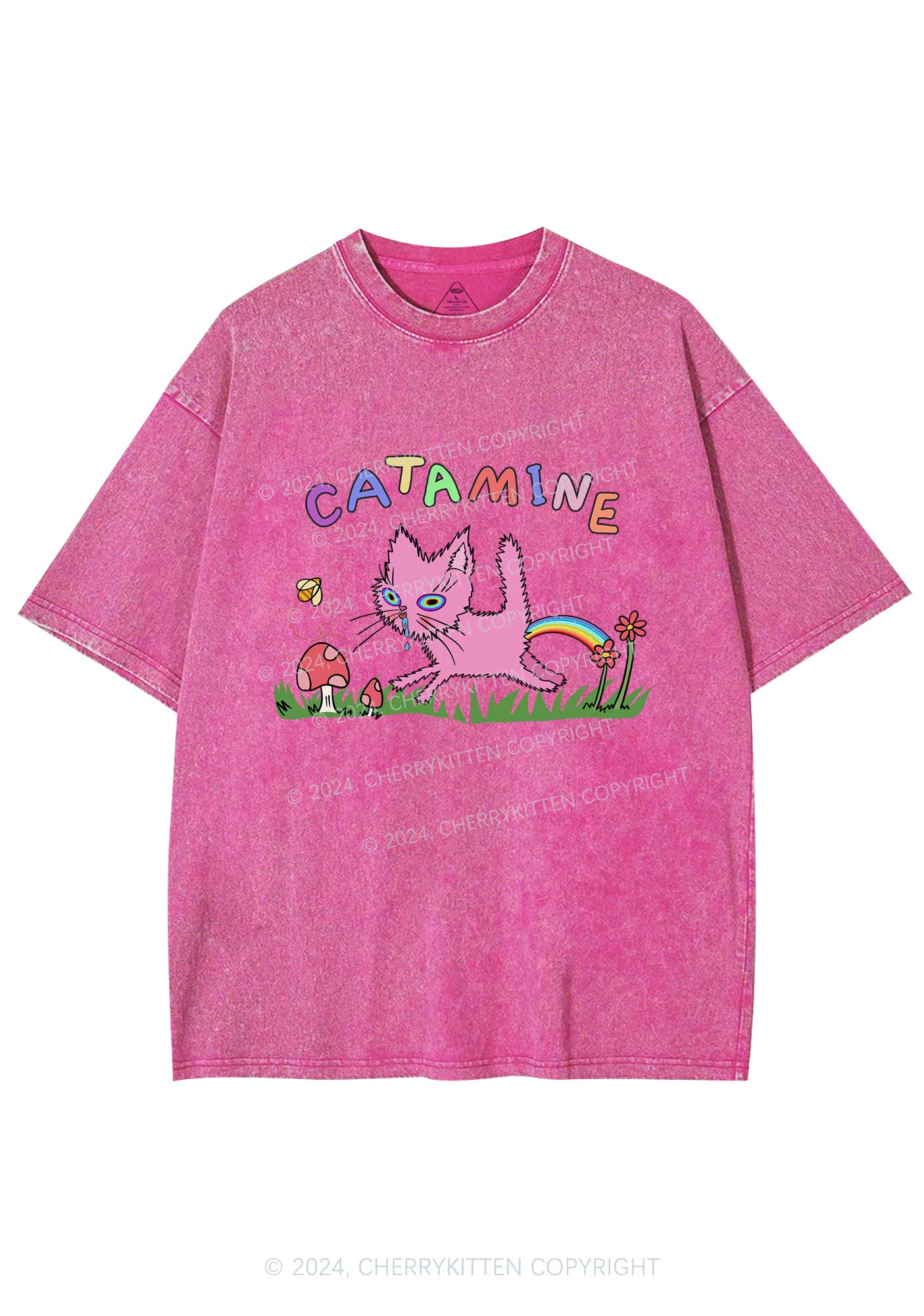 Catamine Y2K Washed Tee Cherrykitten - Image 3