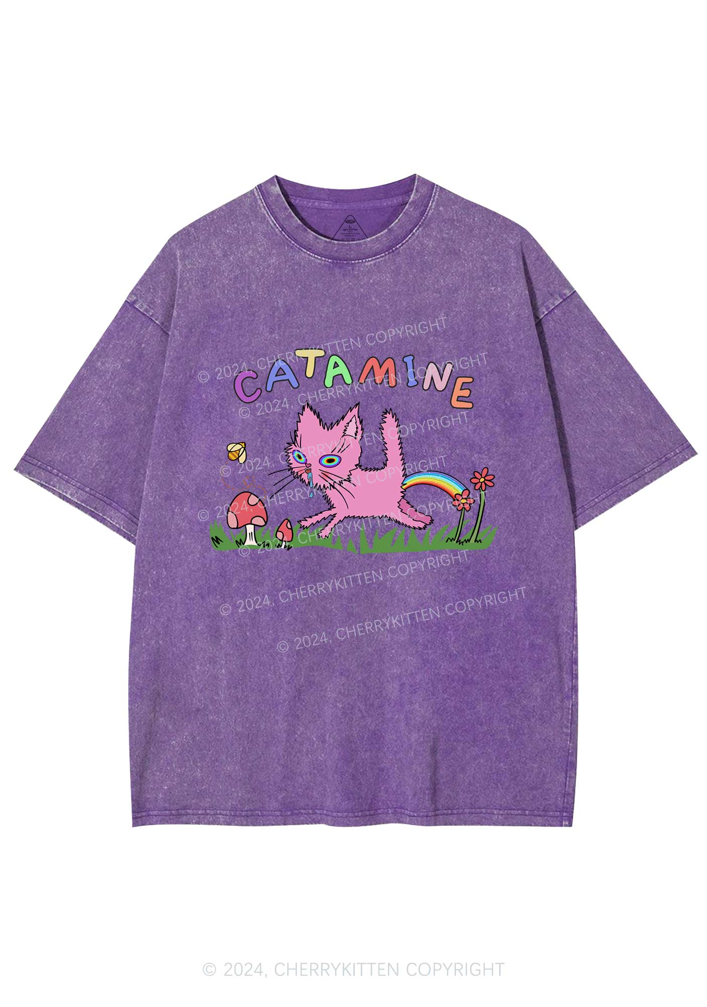 Catamine Y2K Washed Tee Cherrykitten - Image 4