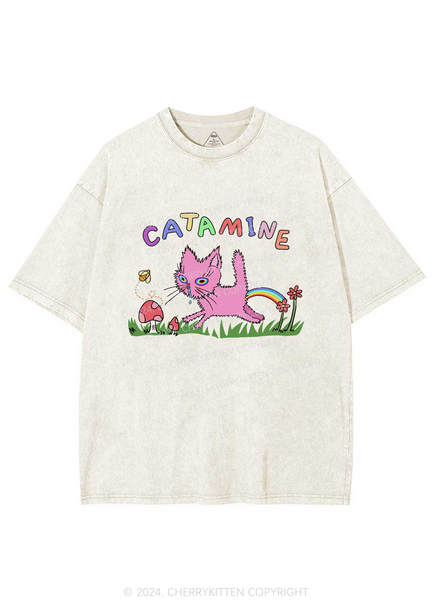 Catamine Y2K Washed Tee Cherrykitten - Image 5