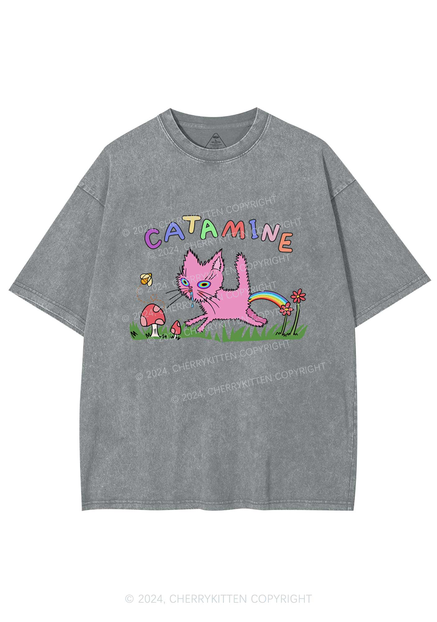 Catamine Y2K Washed Tee Cherrykitten - Image 6