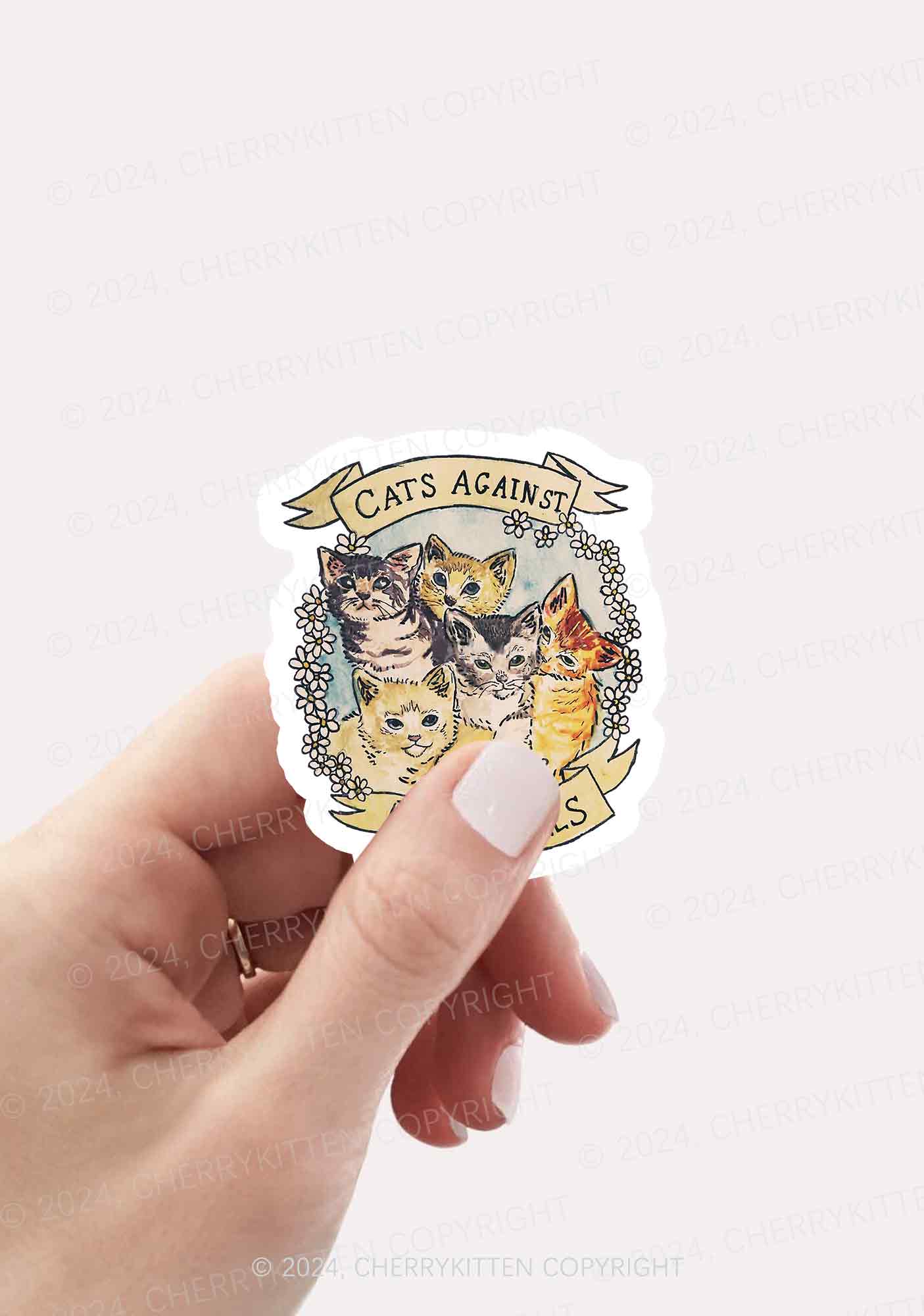 Cats Against 1Pc Y2K Sticker Cherrykitten - Image 2