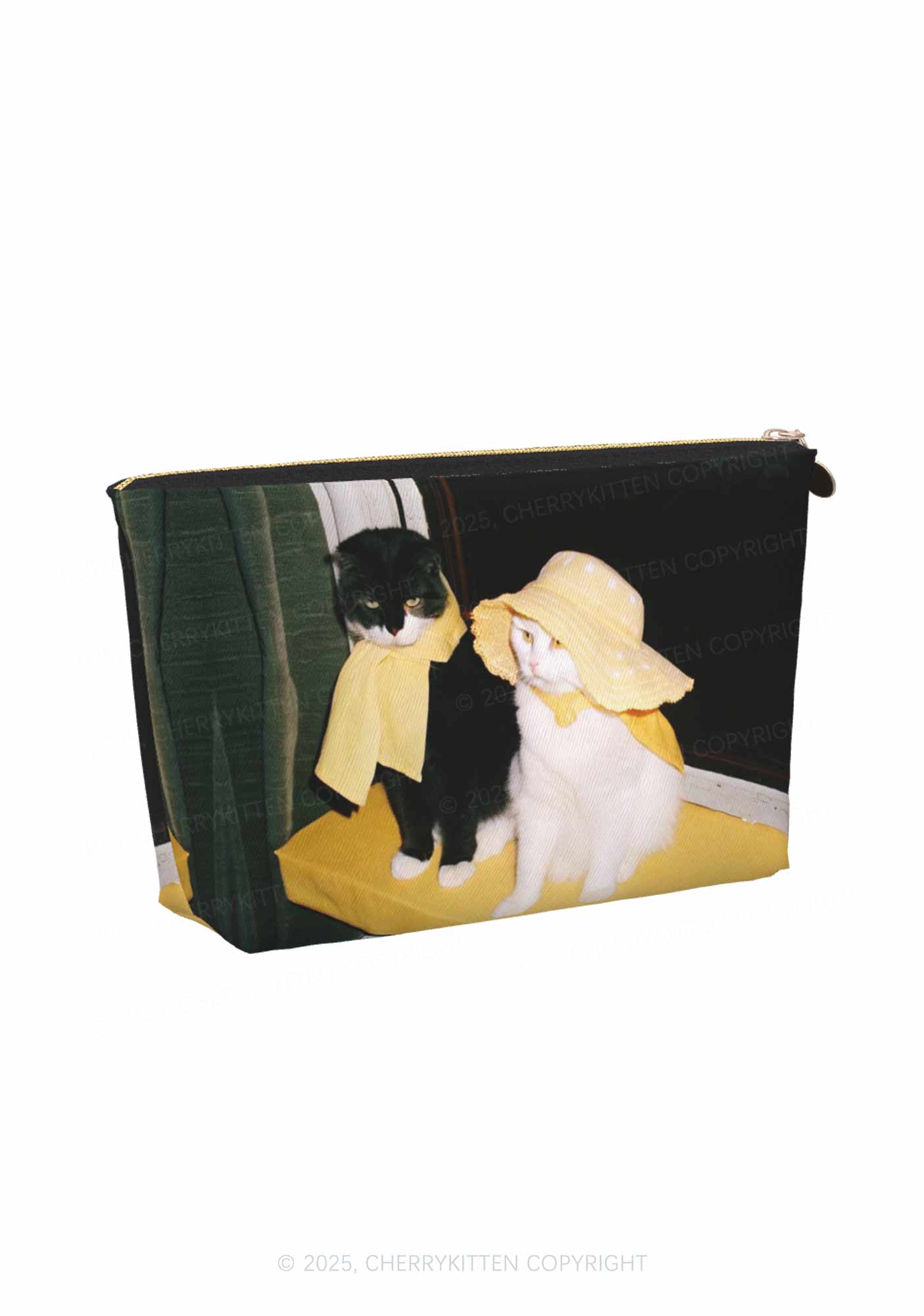 Cats Friend Y2K Leather Makeup Bag Cherrykitten - Image 3