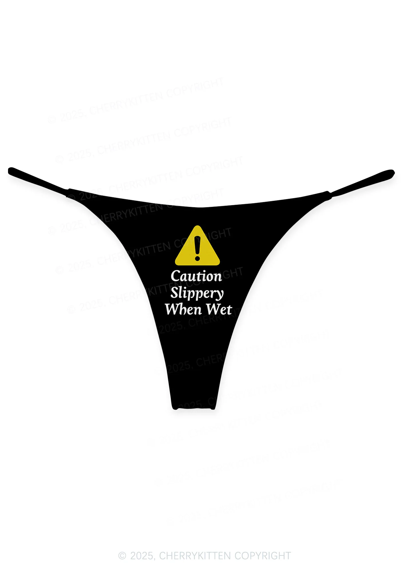 Caution Slippery When Wet Valentine's Day Y2K Print Couples Thong Set Cherrykitten - Image 2