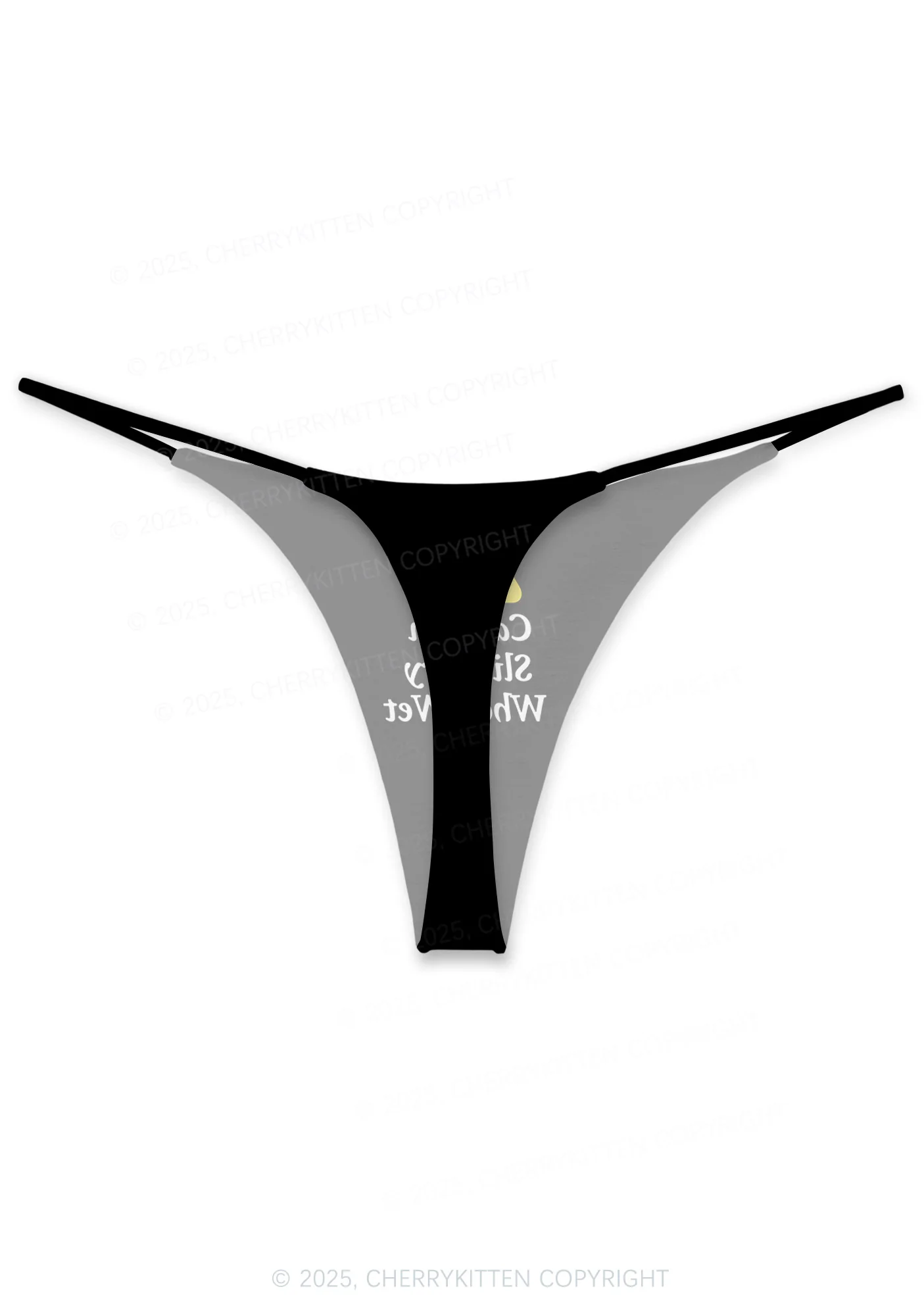 Caution Slippery When Wet Valentine's Day Y2K Print Couples Thong Set Cherrykitten - Image 3