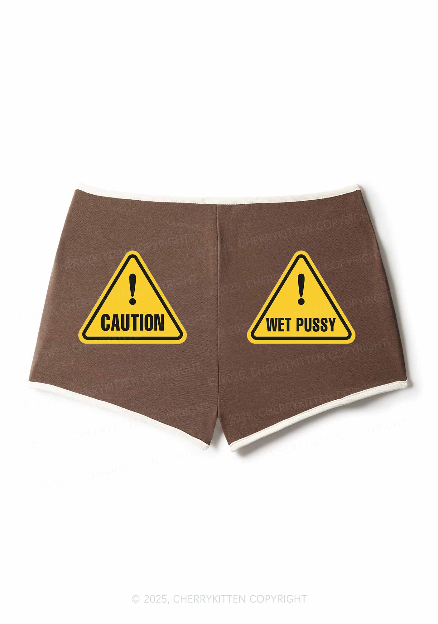 Caution Wet Puxxy Y2K Booty Shorts Cherrykitten - Image 4