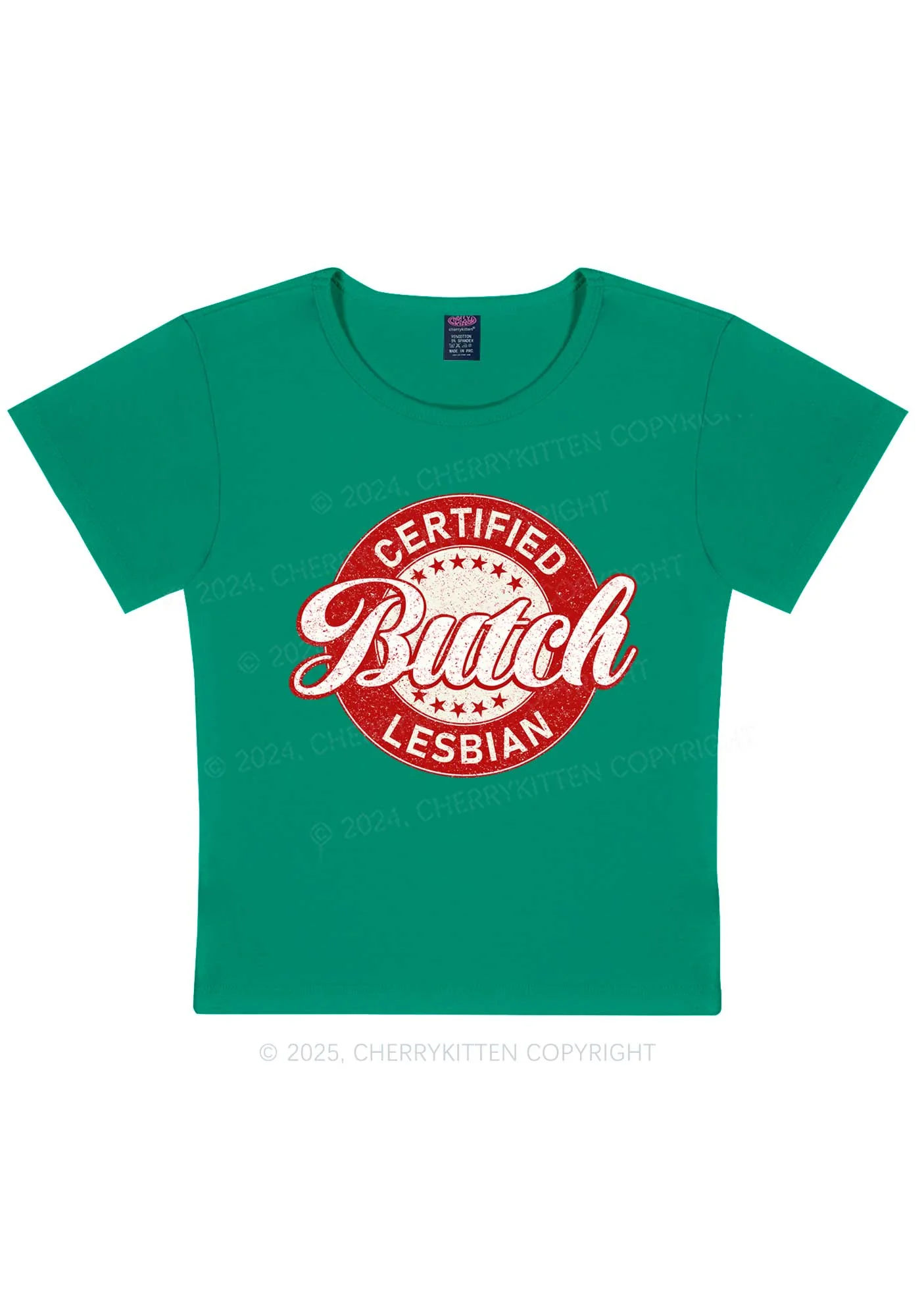 Certified Butch Lesbian Y2K Baby Tee Cherrykitten - Image 10