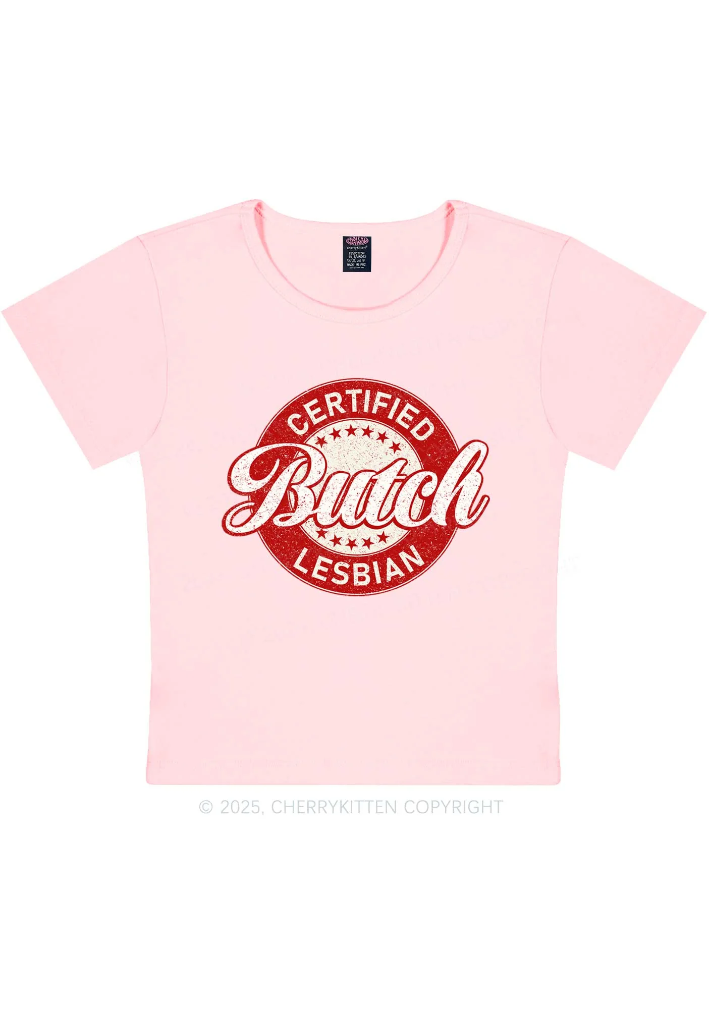 Certified Butch Lesbian Y2K Baby Tee Cherrykitten - Image 11