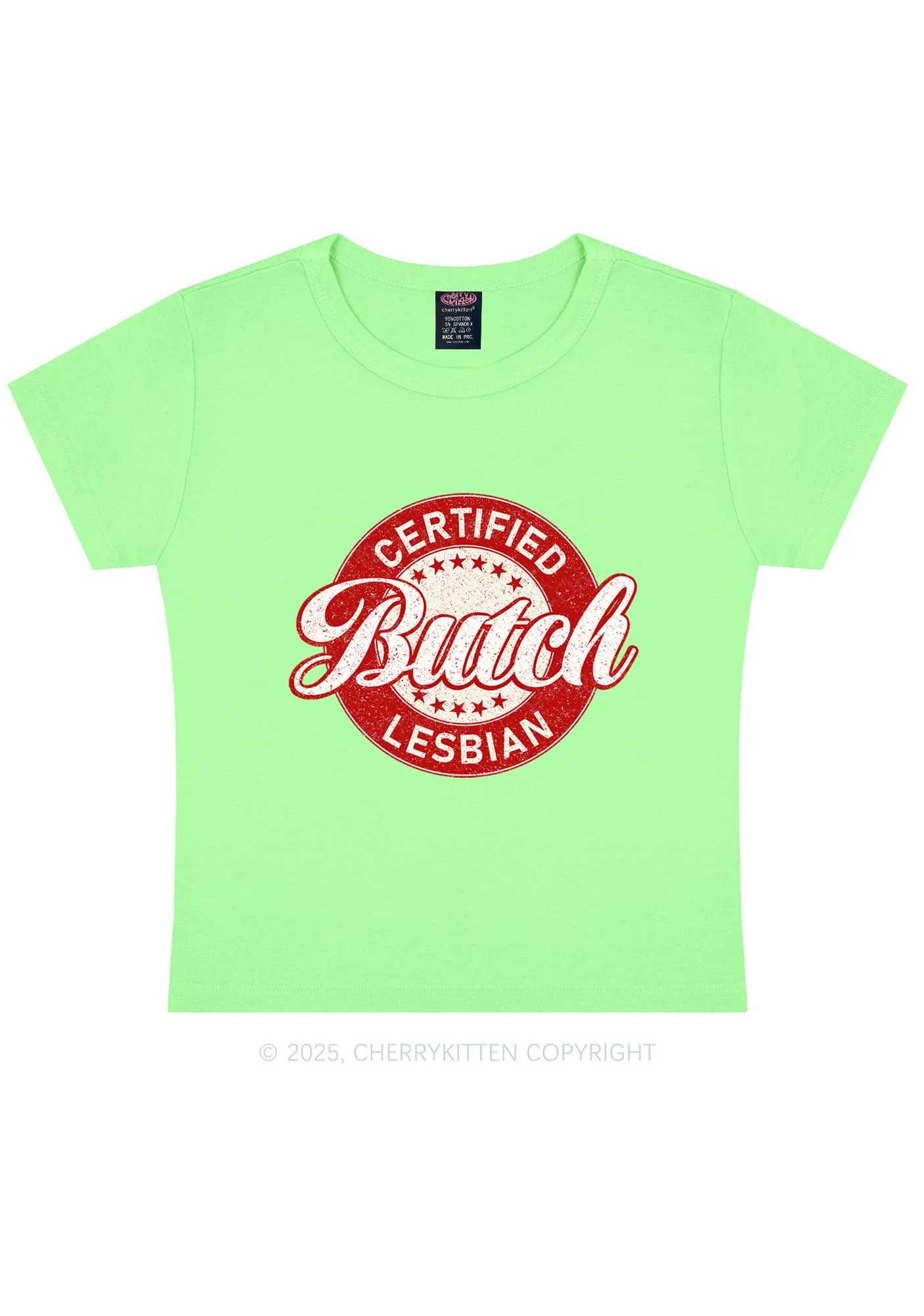 Certified Butch Lesbian Y2K Baby Tee Cherrykitten - Image 12