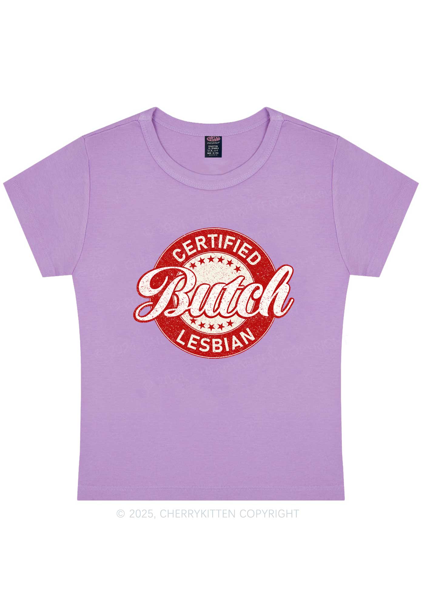 Certified Butch Lesbian Y2K Baby Tee Cherrykitten - Image 5
