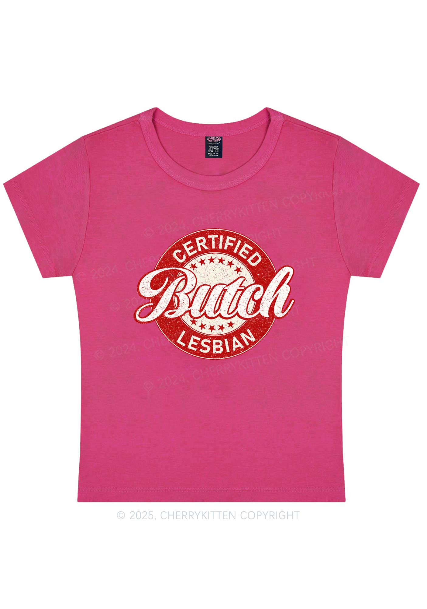 Certified Butch Lesbian Y2K Baby Tee Cherrykitten - Image 6