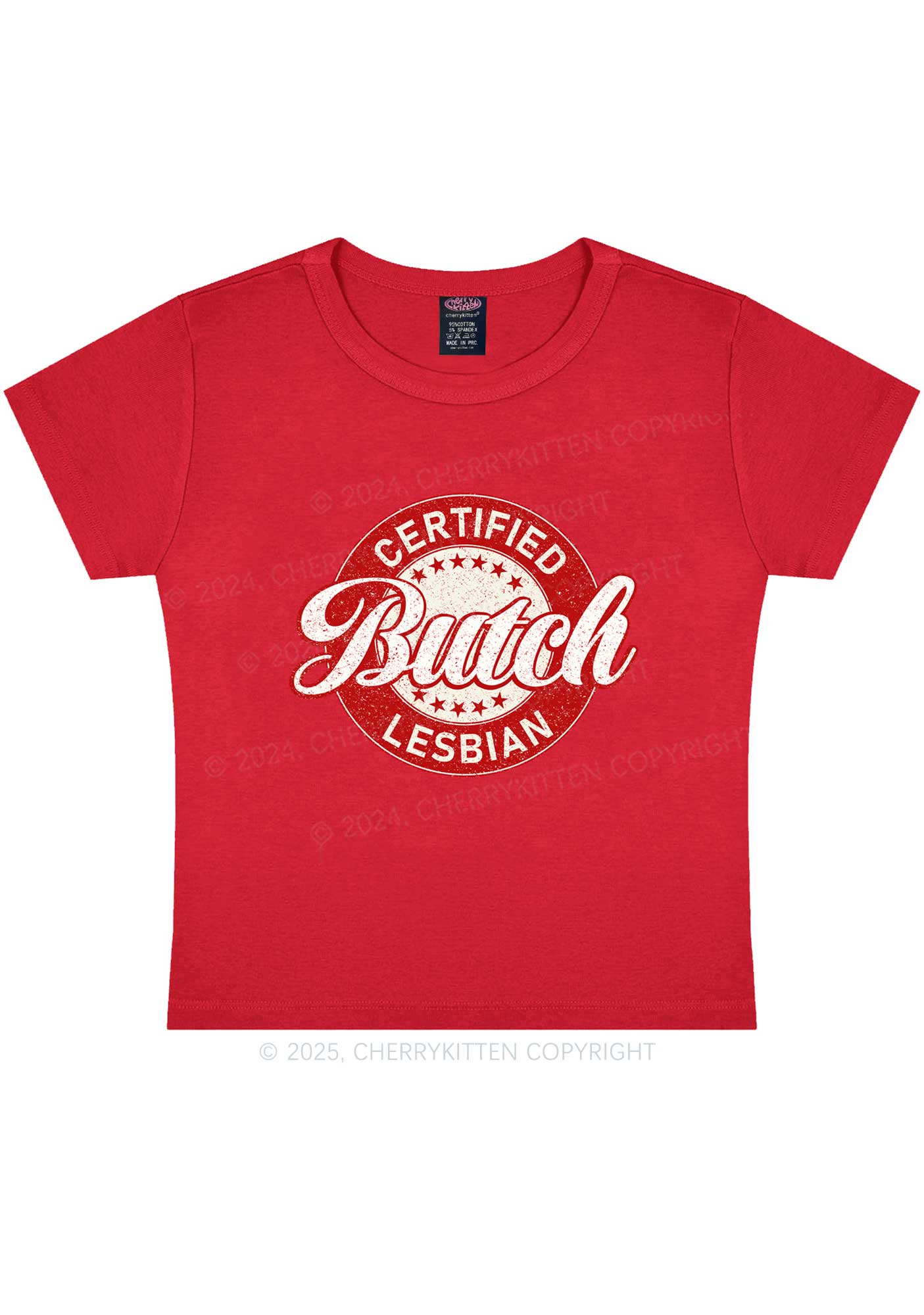 Certified Butch Lesbian Y2K Baby Tee Cherrykitten - Image 7
