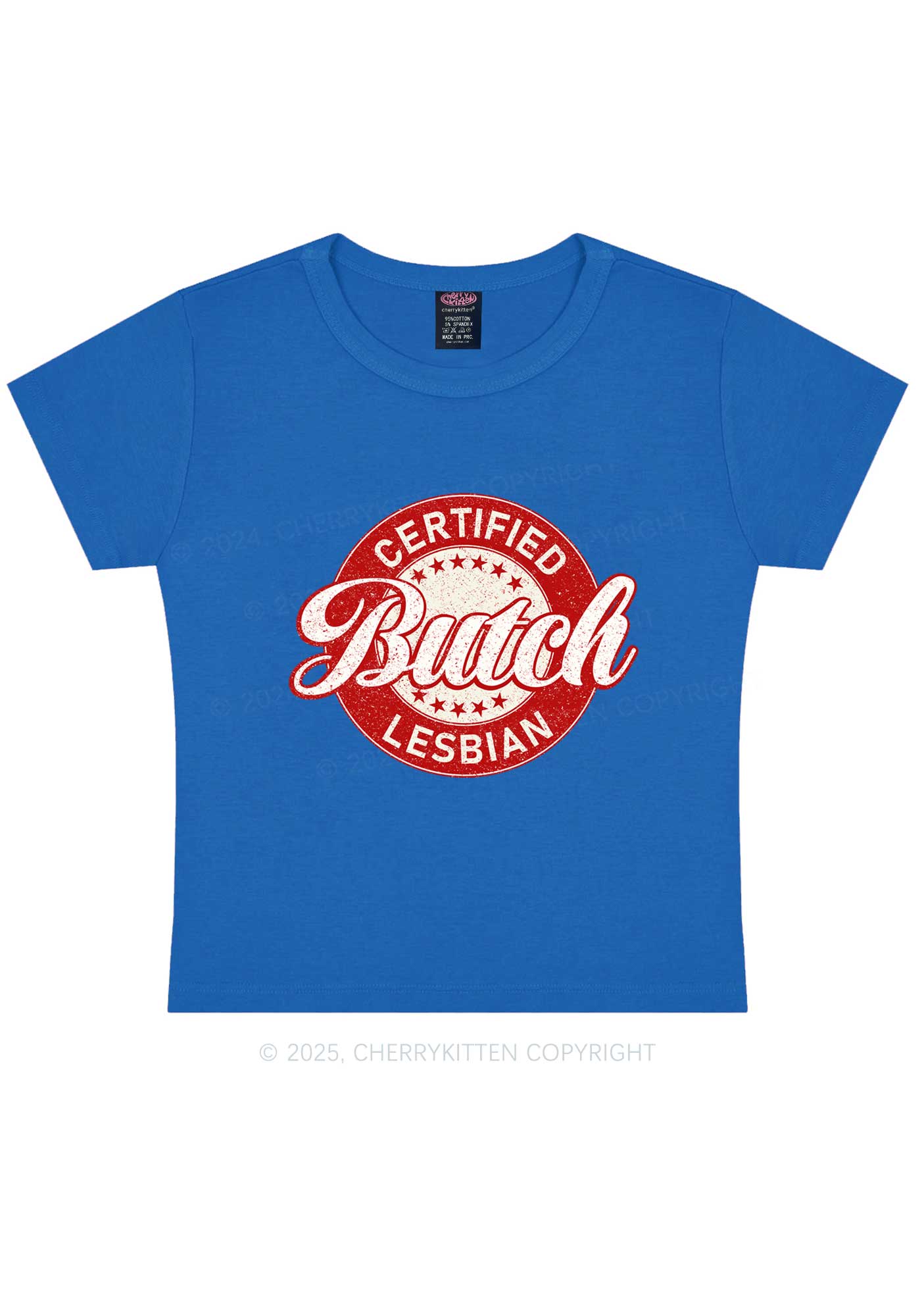 Certified Butch Lesbian Y2K Baby Tee Cherrykitten - Image 8