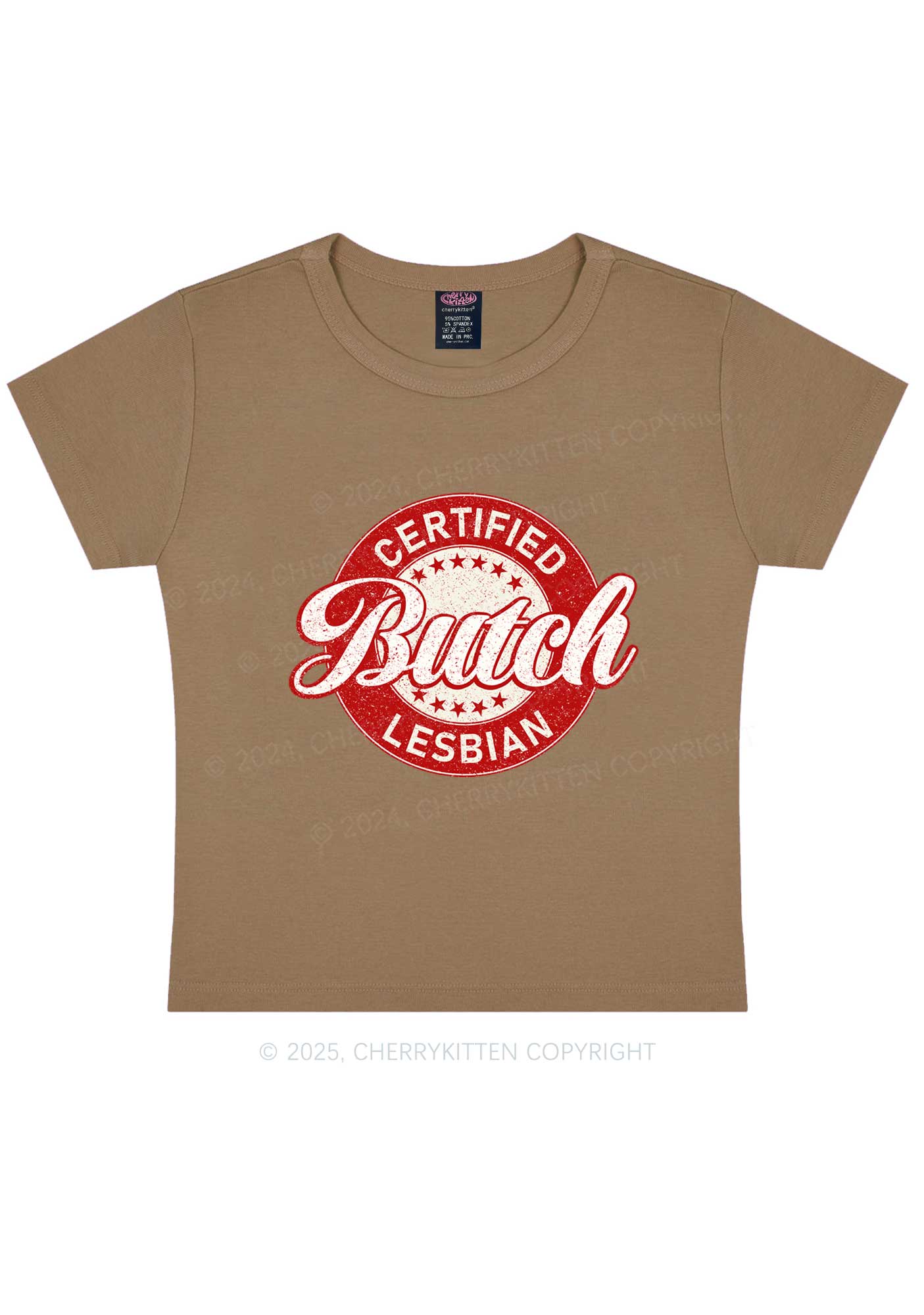 Certified Butch Lesbian Y2K Baby Tee Cherrykitten - Image 9