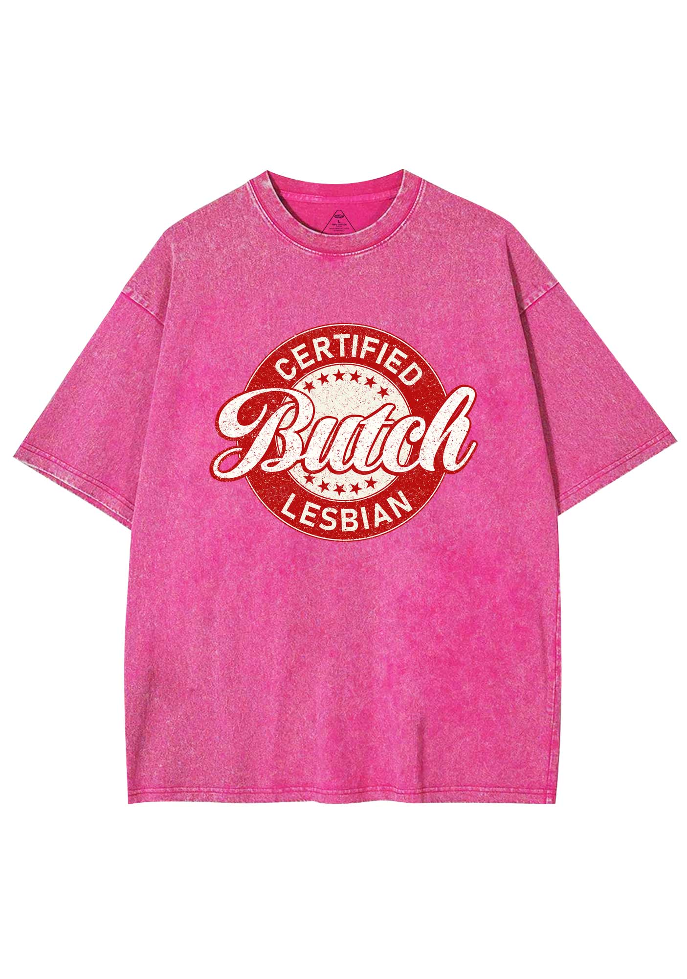Certified Butch Lesbian Y2K Shirts Washed Tee Cherrykitten - Image 4