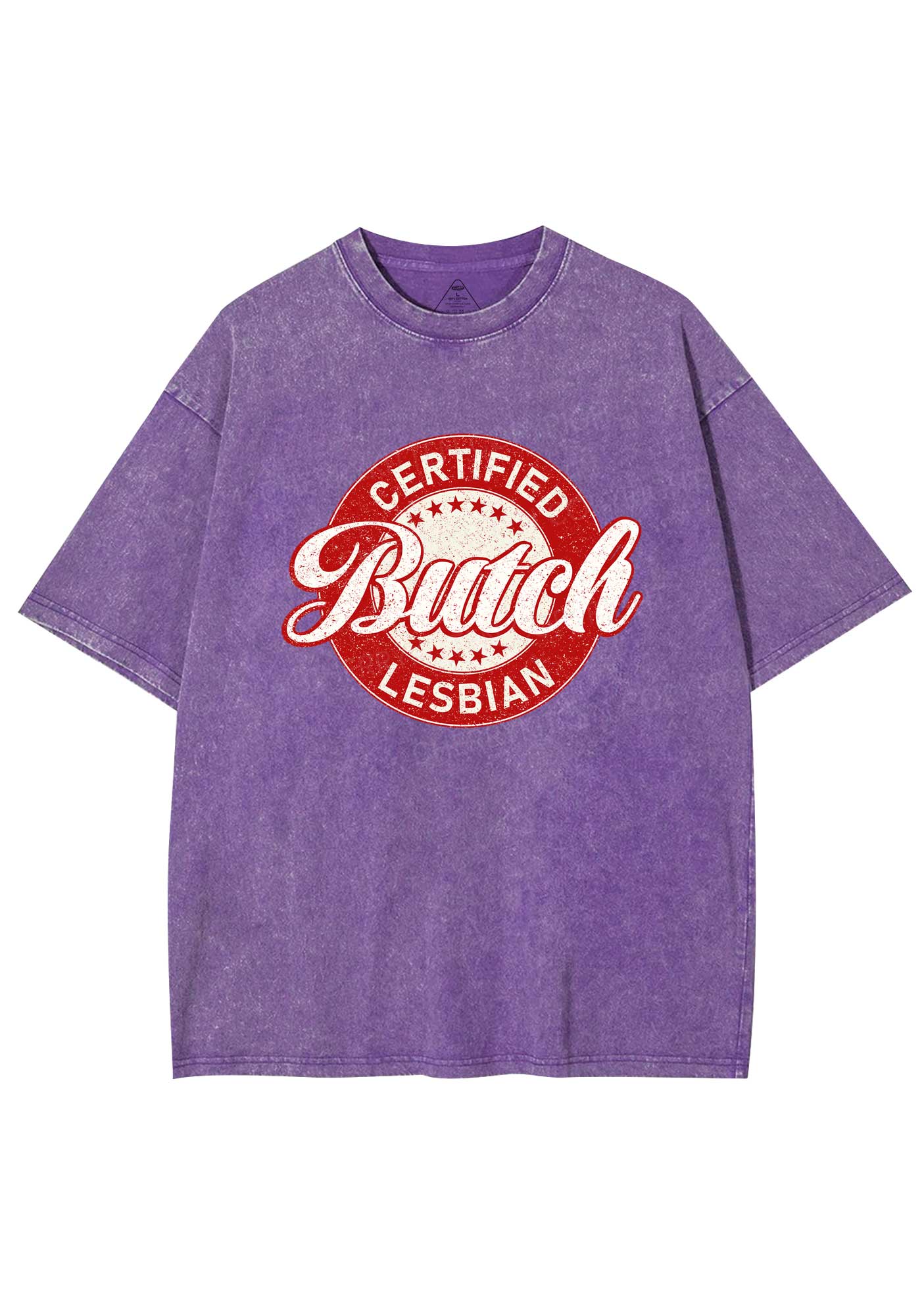 Certified Butch Lesbian Y2K Shirts Washed Tee Cherrykitten - Image 5
