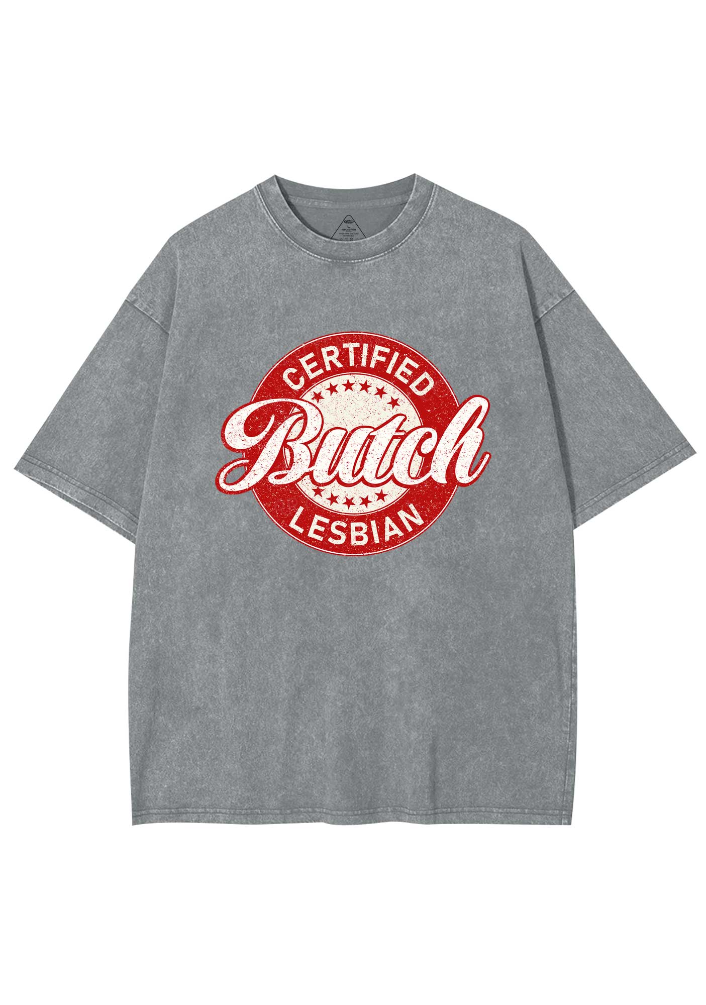 Certified Butch Lesbian Y2K Shirts Washed Tee Cherrykitten - Image 7