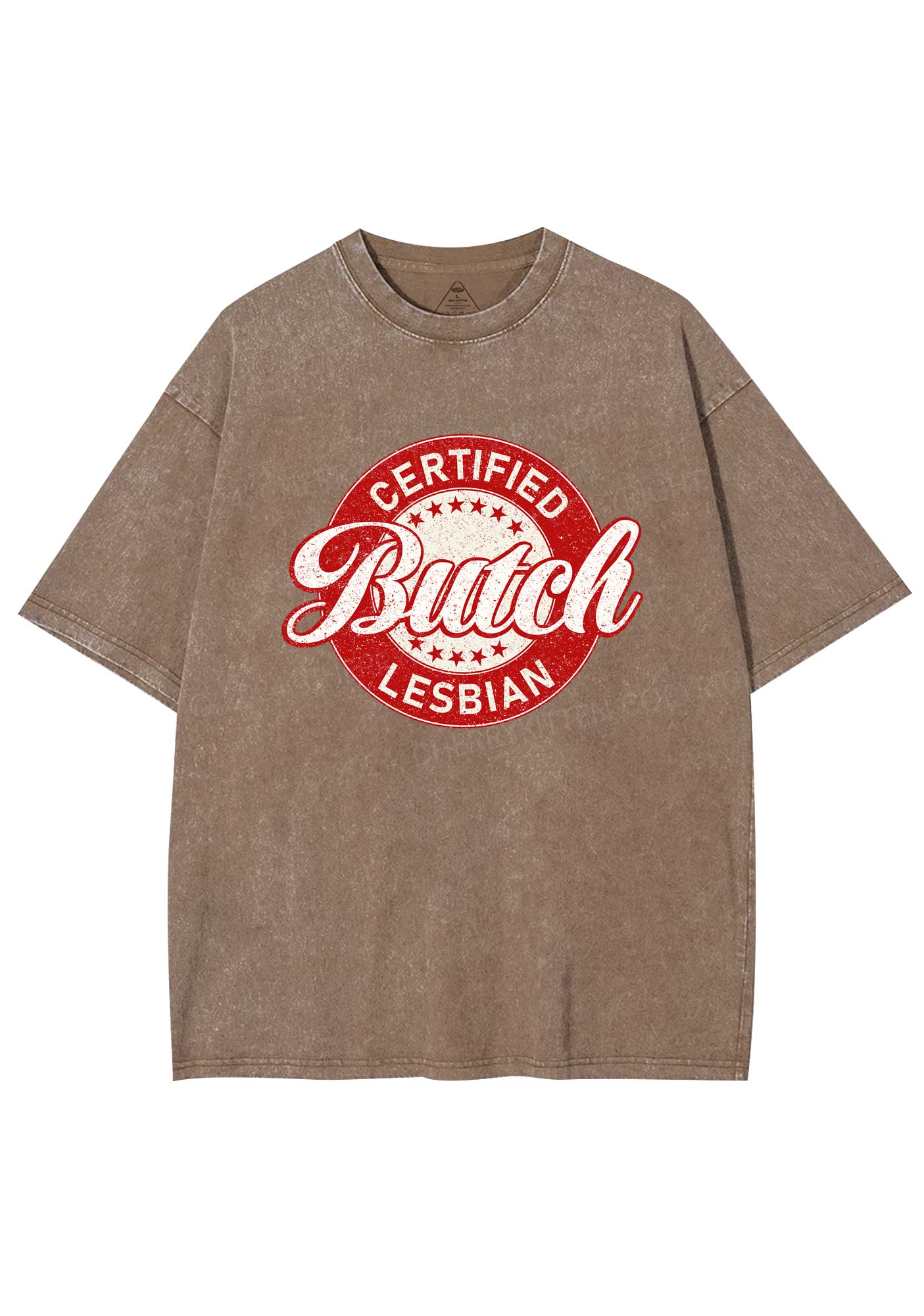 Certified Butch Lesbian Y2K Shirts Washed Tee Cherrykitten - Image 8