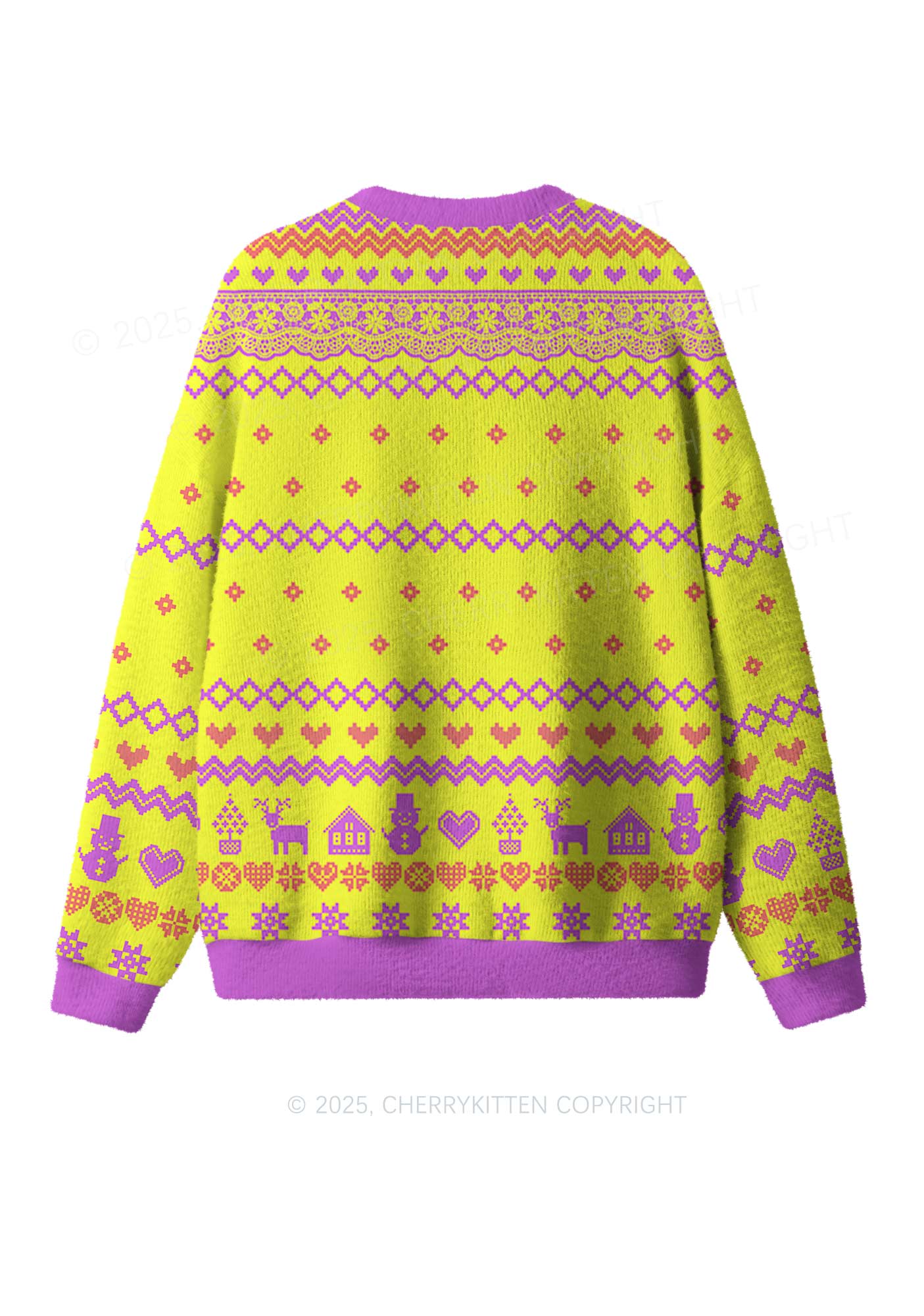 Certified Freak Y2K Christmas Knit Sweatshirt Cherrykitten - Image 2