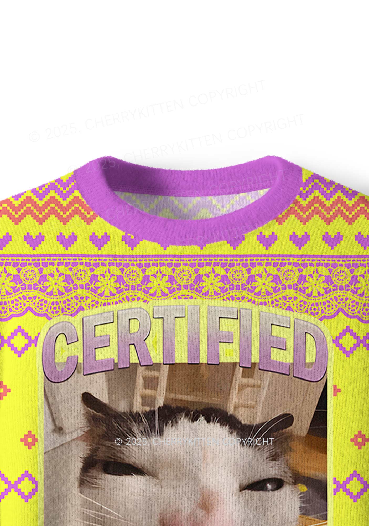 Certified Freak Y2K Christmas Knit Sweatshirt Cherrykitten - Image 5