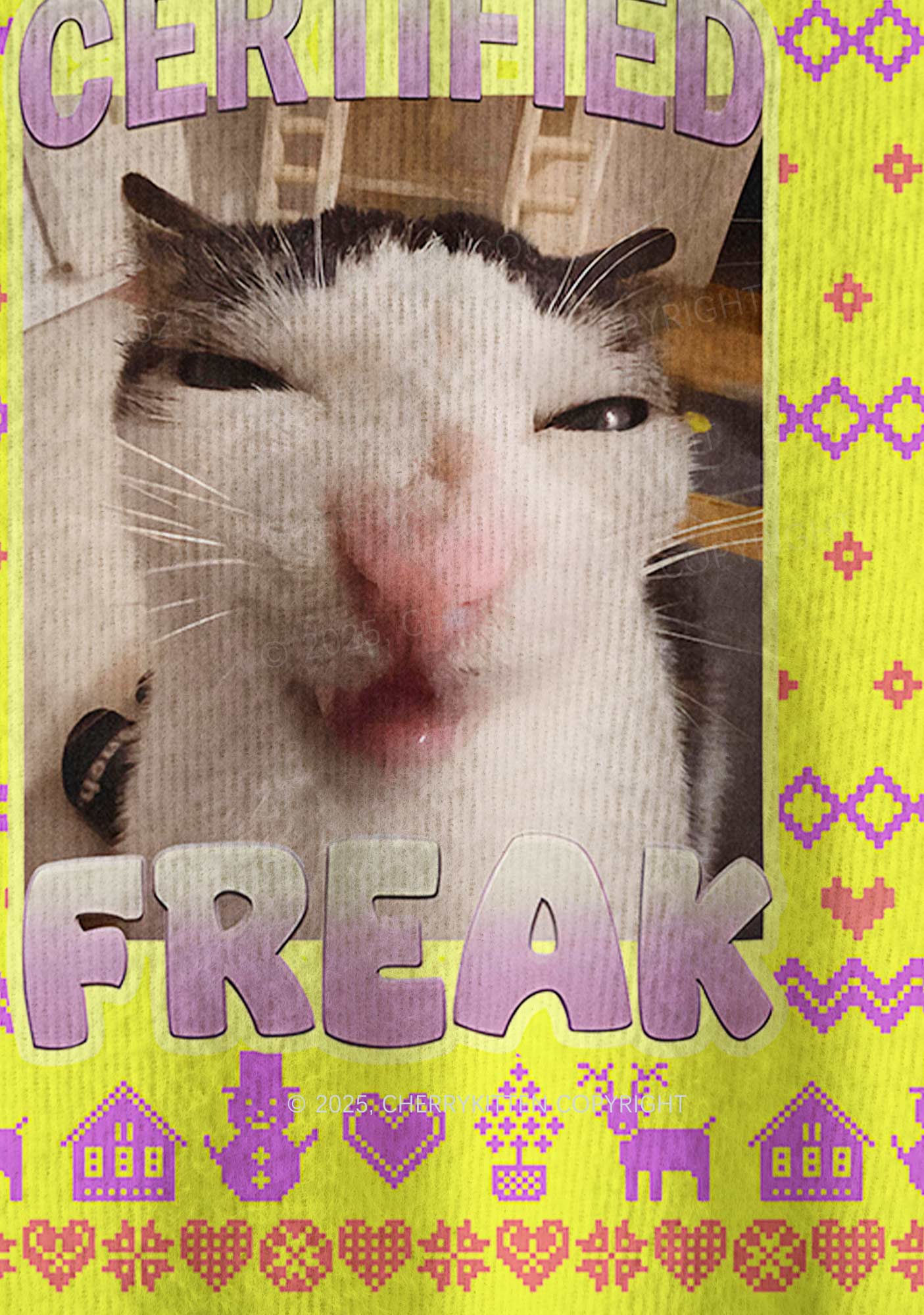 Certified Freak Y2K Christmas Knit Sweatshirt Cherrykitten - Image 6