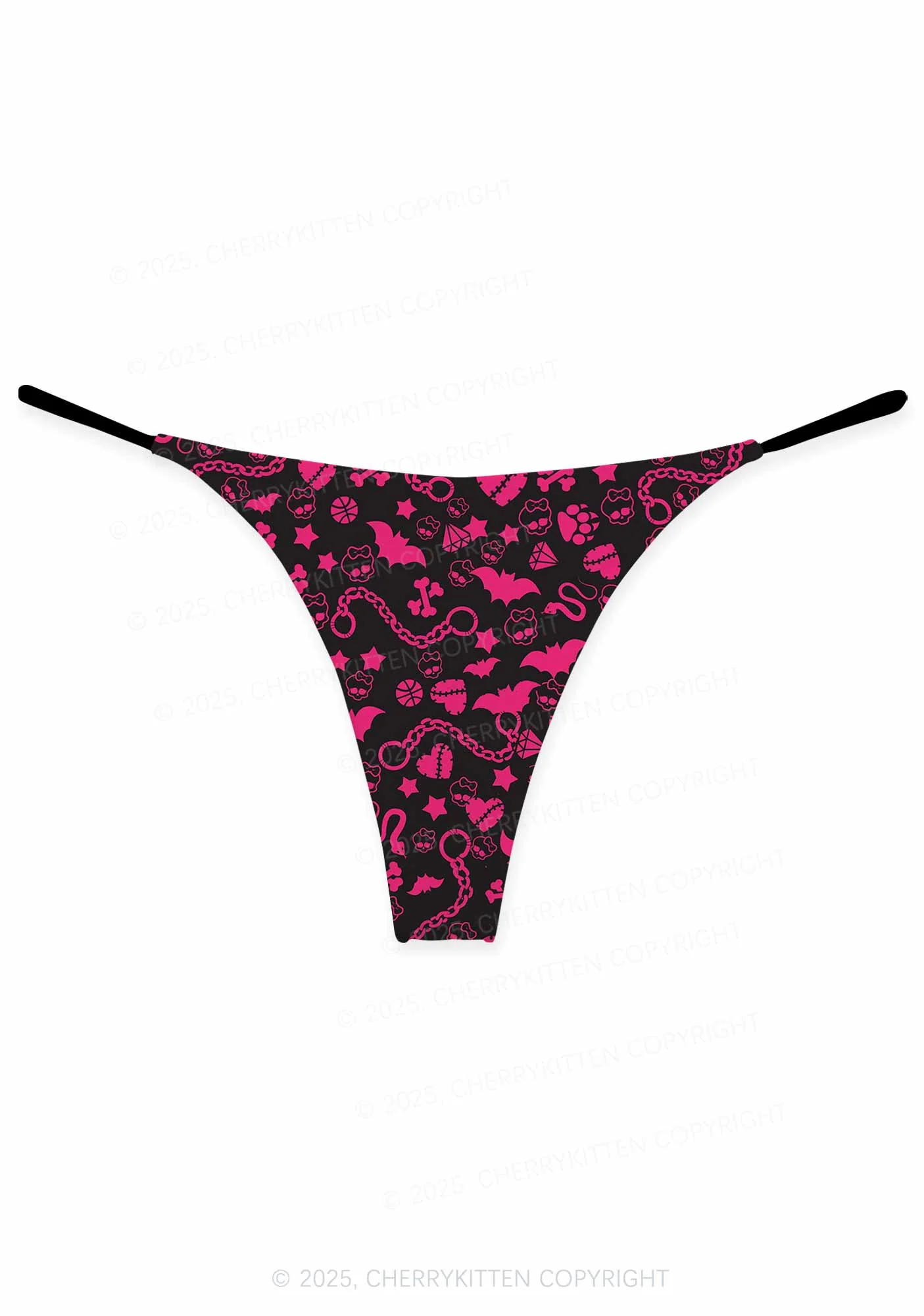 Chains And Bats Valentine's Day Y2K Print Couples Thong Set Cherrykitten - Image 2