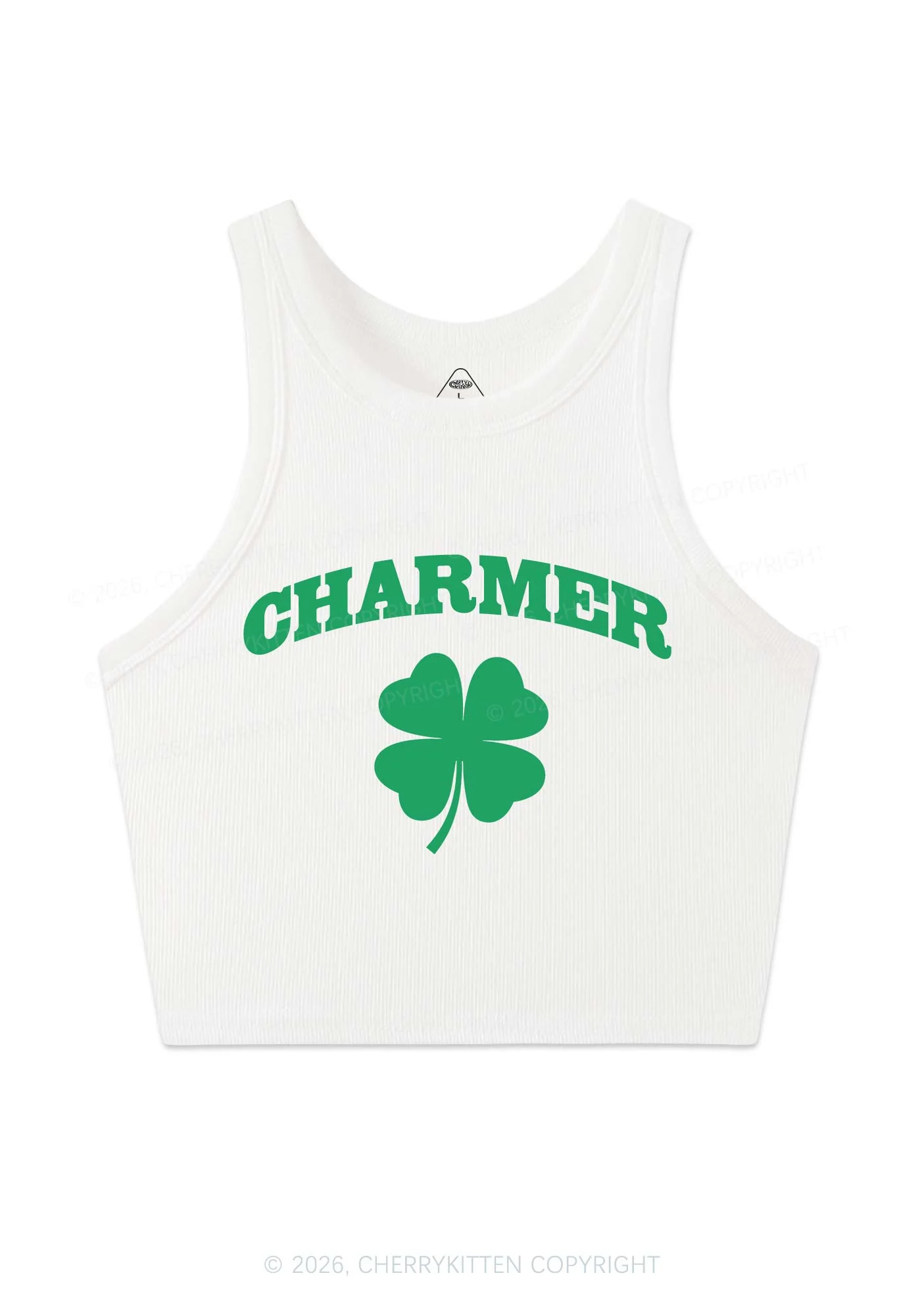 Charmer Shamrock St Patricks Y2K Crop Tank Top Cherrykitten - Image 4