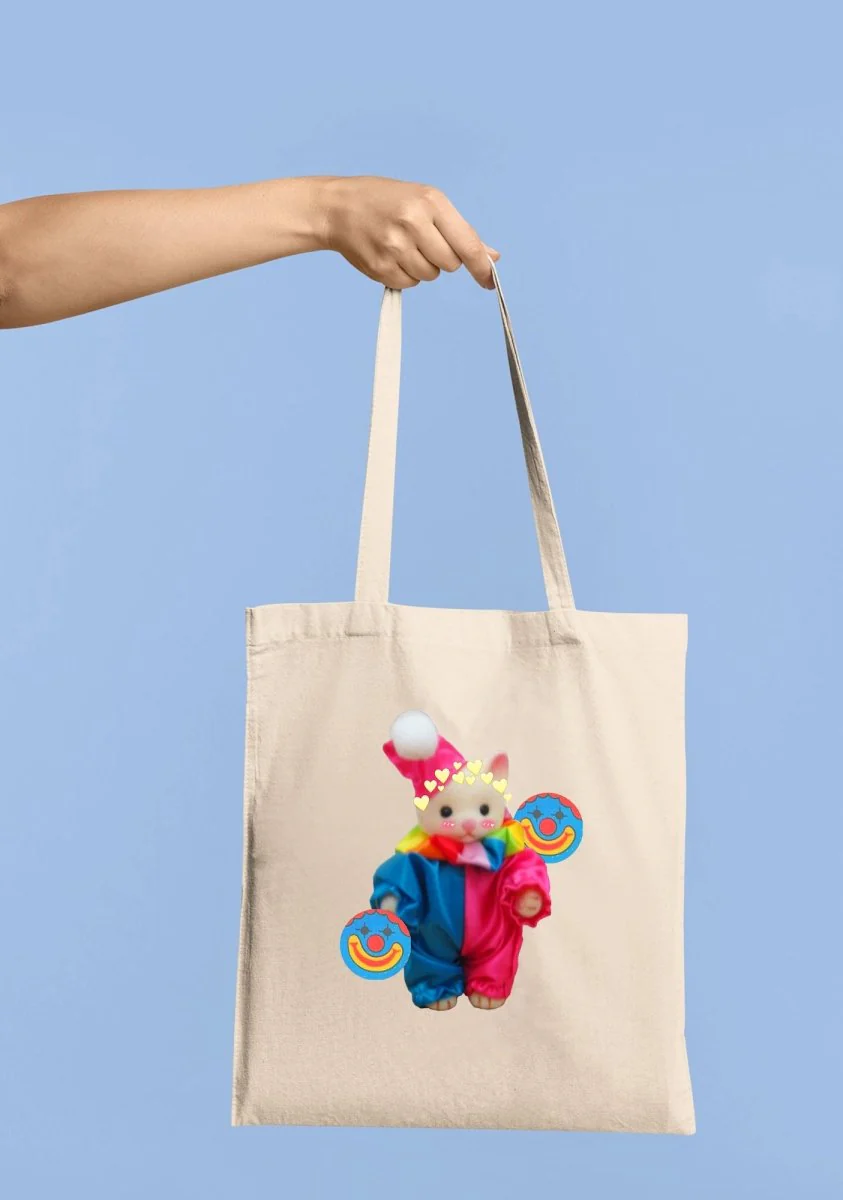 Chat Clown Canvas Tote Bag - Image 4