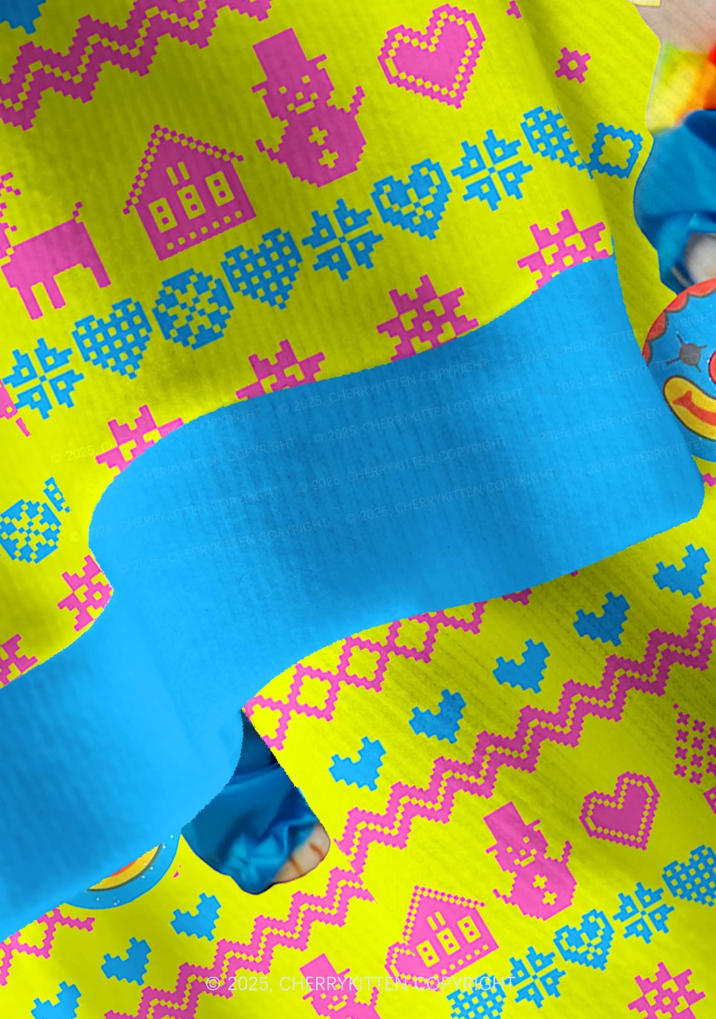 Chat Clown Y2K Christmas Cardigan Knit Sweatshirt Cherrykitten - Image 4
