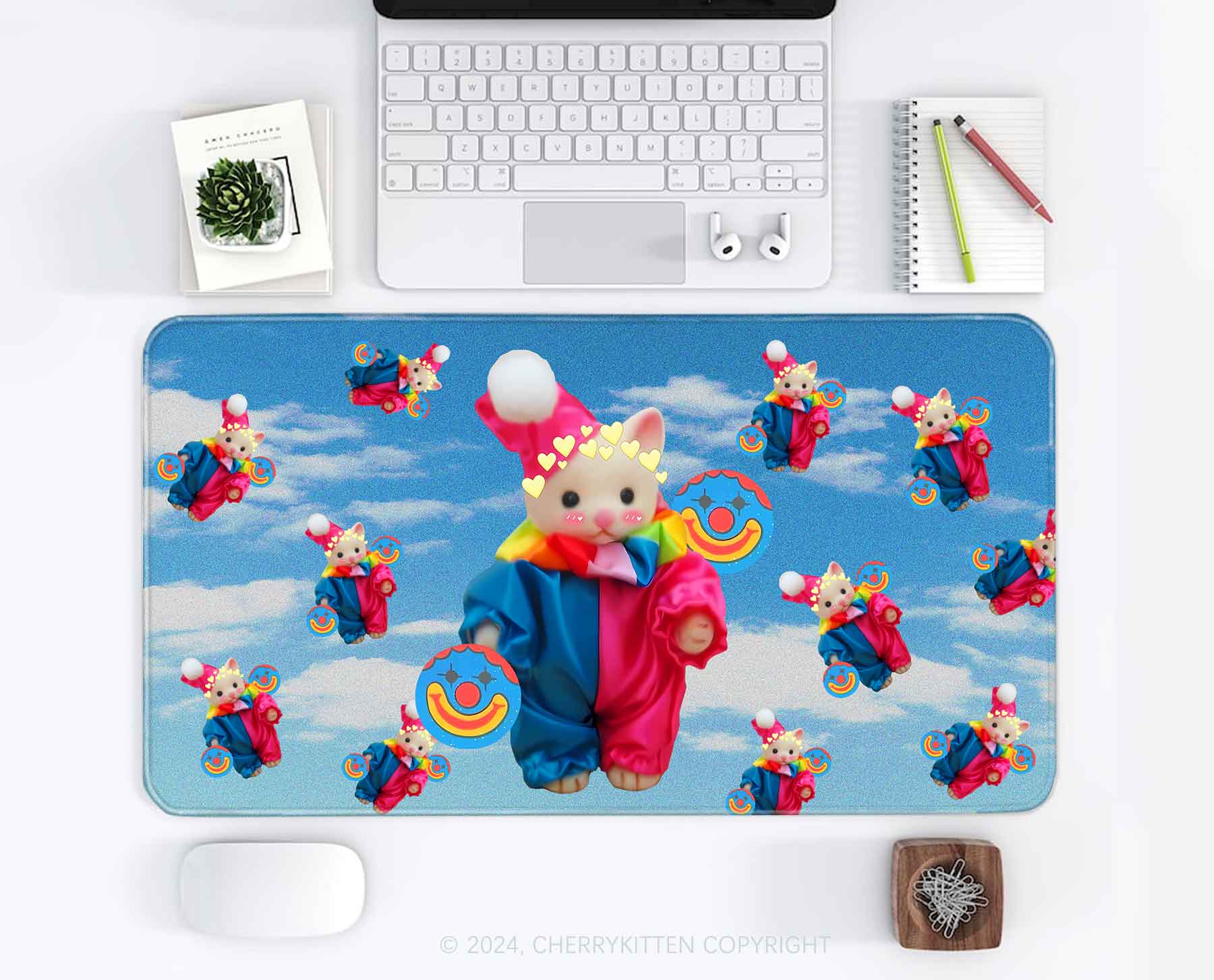 Chat Clown Y2K Desk Mat Cherrykitten - Image 2