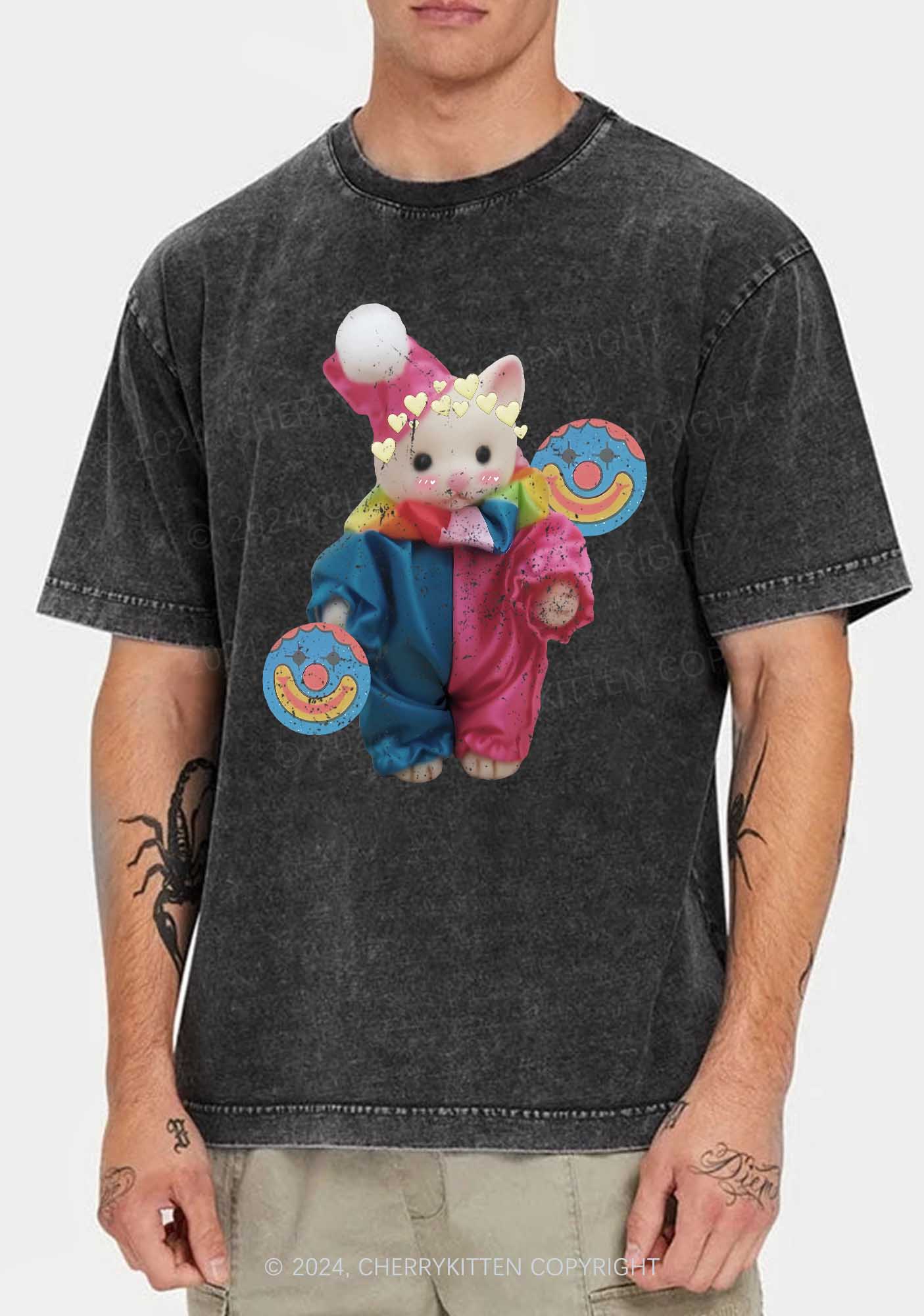 Chat Clown Y2K Washed Tee Cherrykitten - Image 2