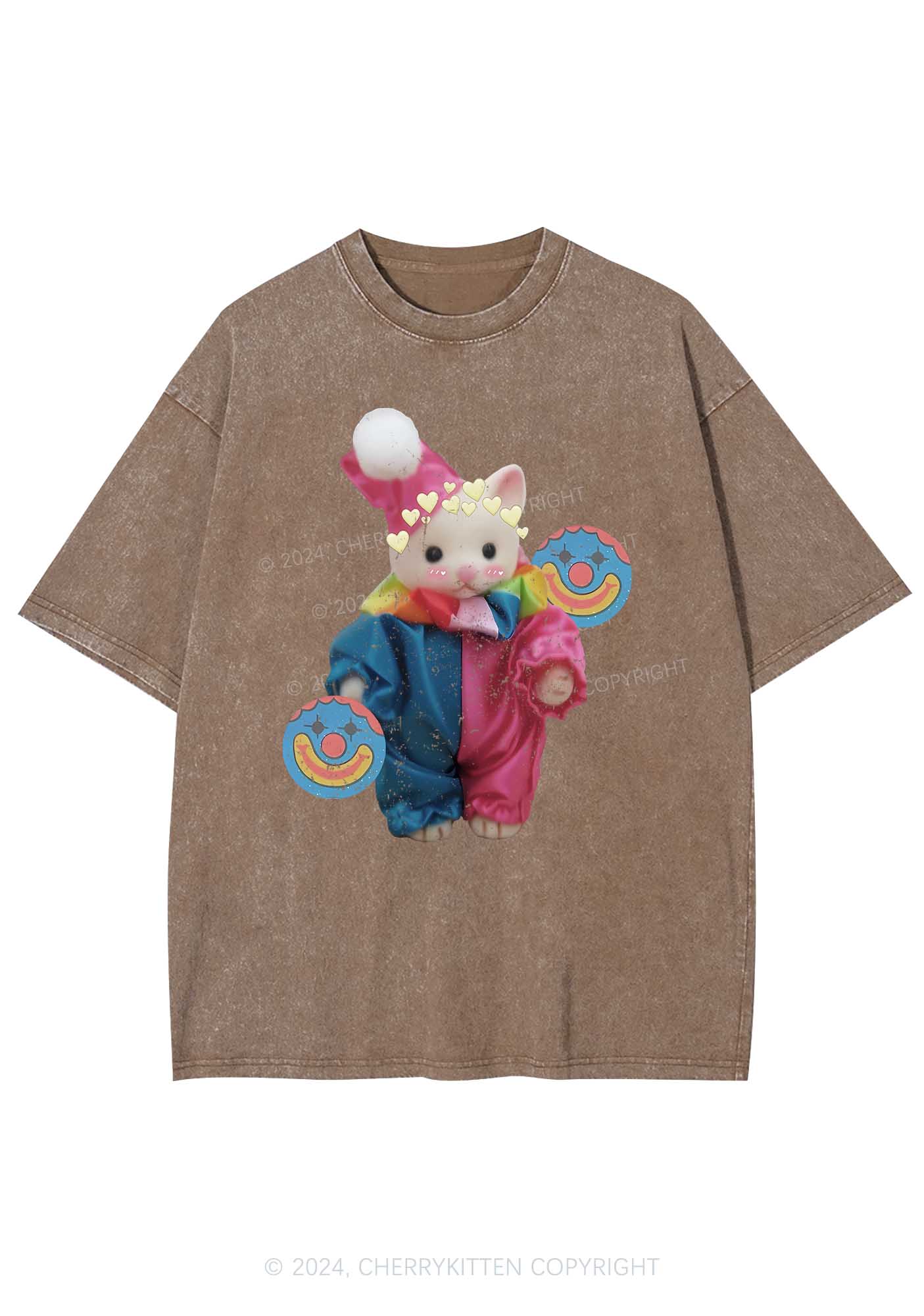 Chat Clown Y2K Washed Tee Cherrykitten - Image 3