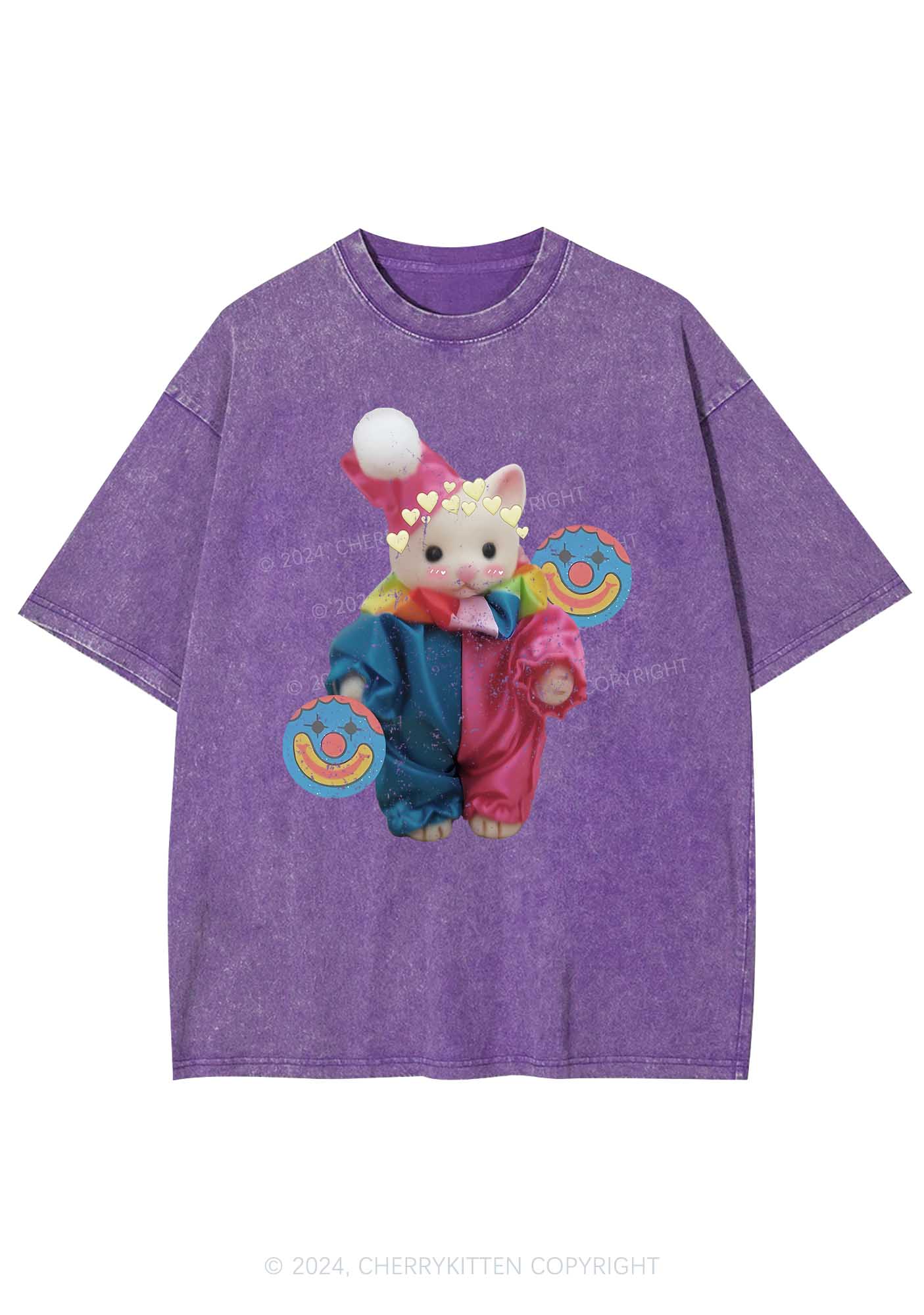 Chat Clown Y2K Washed Tee Cherrykitten - Image 5