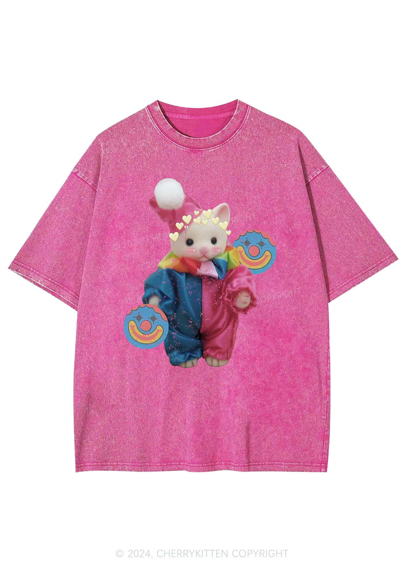 Chat Clown Y2K Washed Tee Cherrykitten - Image 6