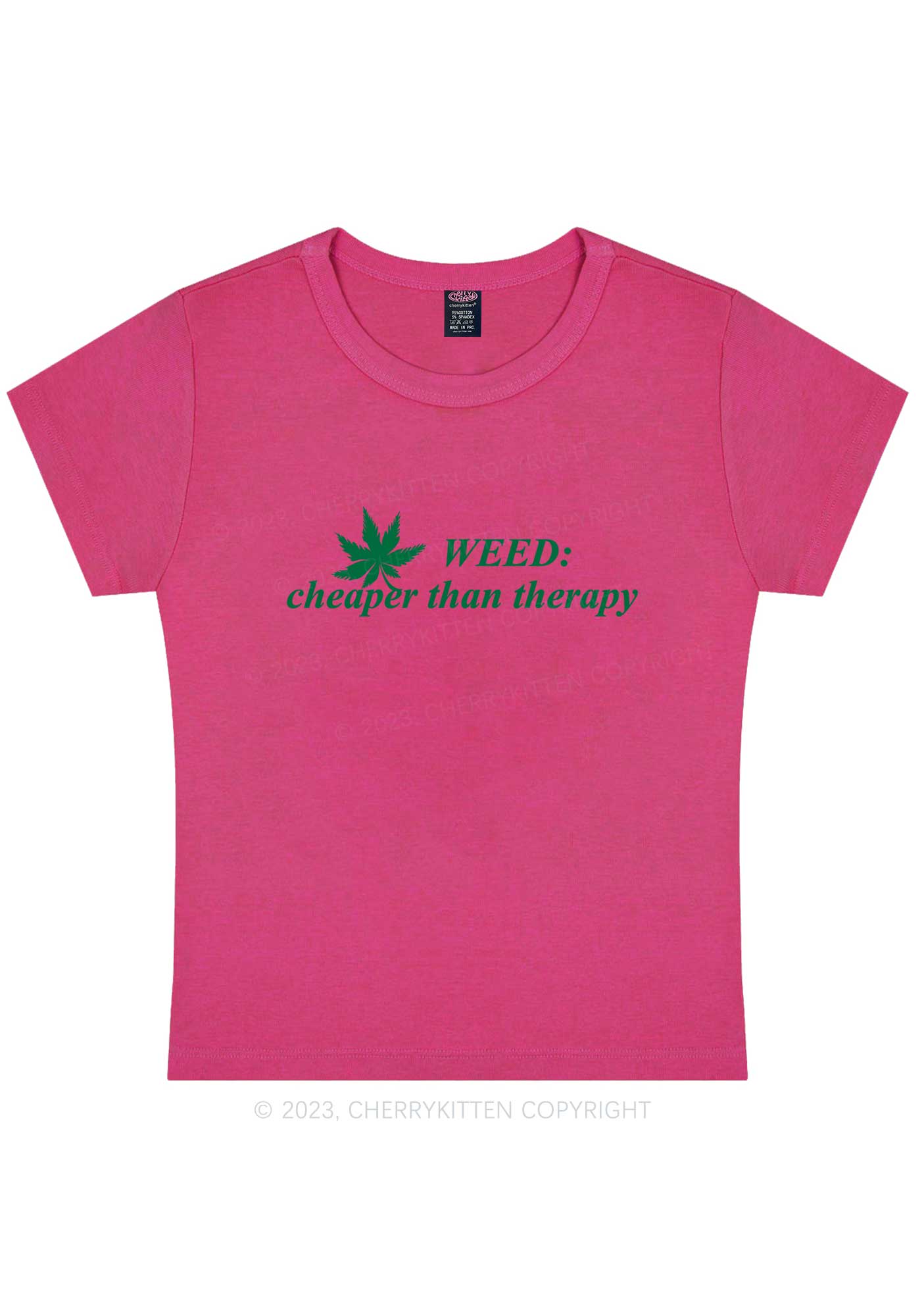 Cheaper Than Therapy Y2K Baby Tee Cherrykitten - Image 10