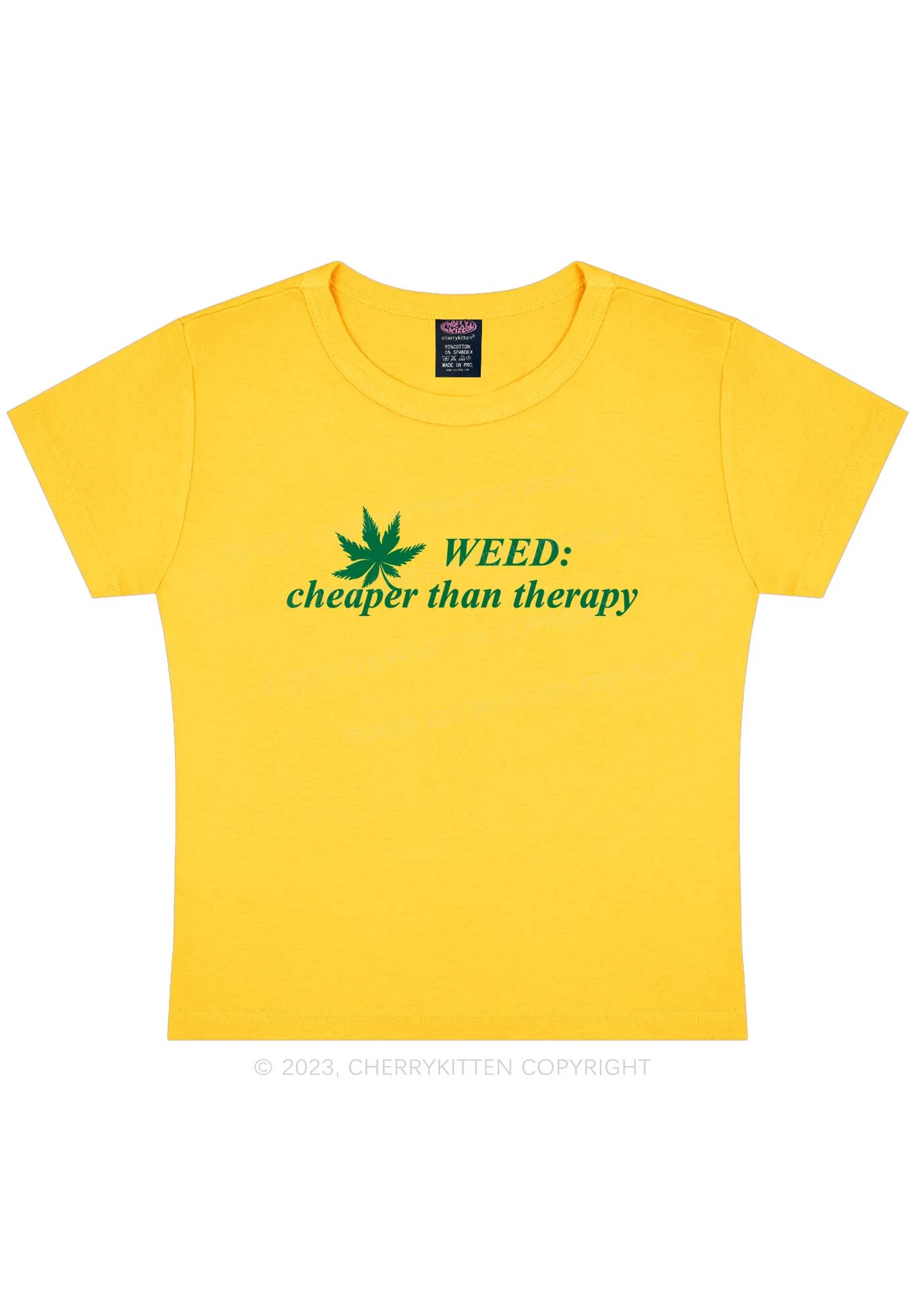 Cheaper Than Therapy Y2K Baby Tee Cherrykitten - Image 5