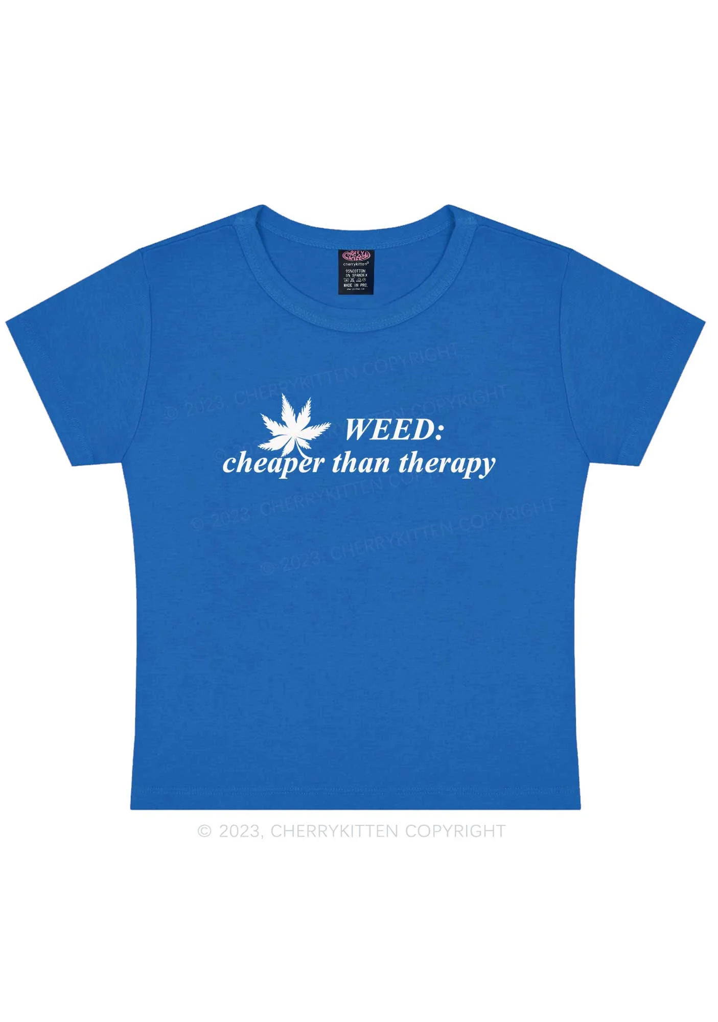 Cheaper Than Therapy Y2K Baby Tee Cherrykitten - Image 7