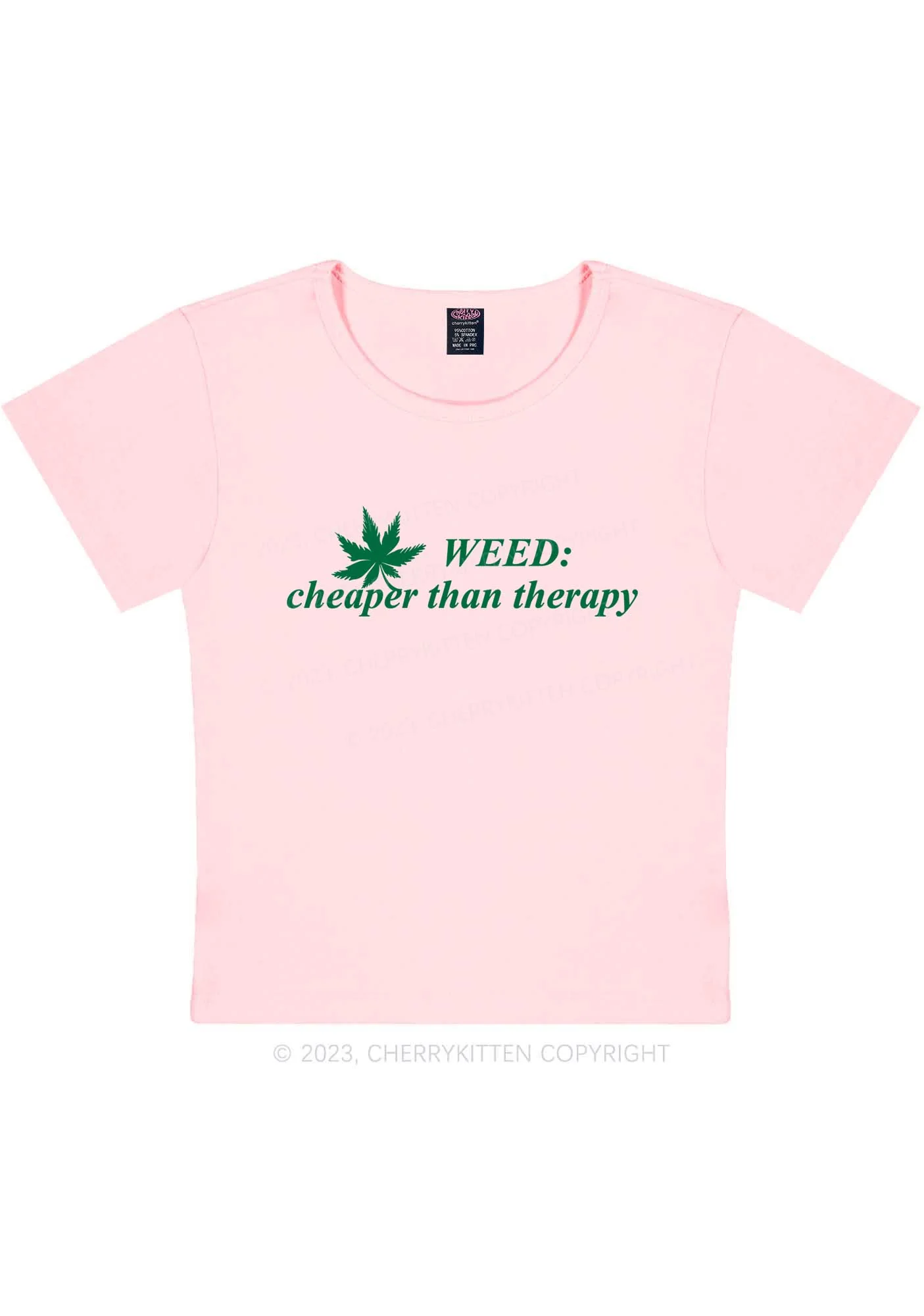Cheaper Than Therapy Y2K Baby Tee Cherrykitten - Image 8