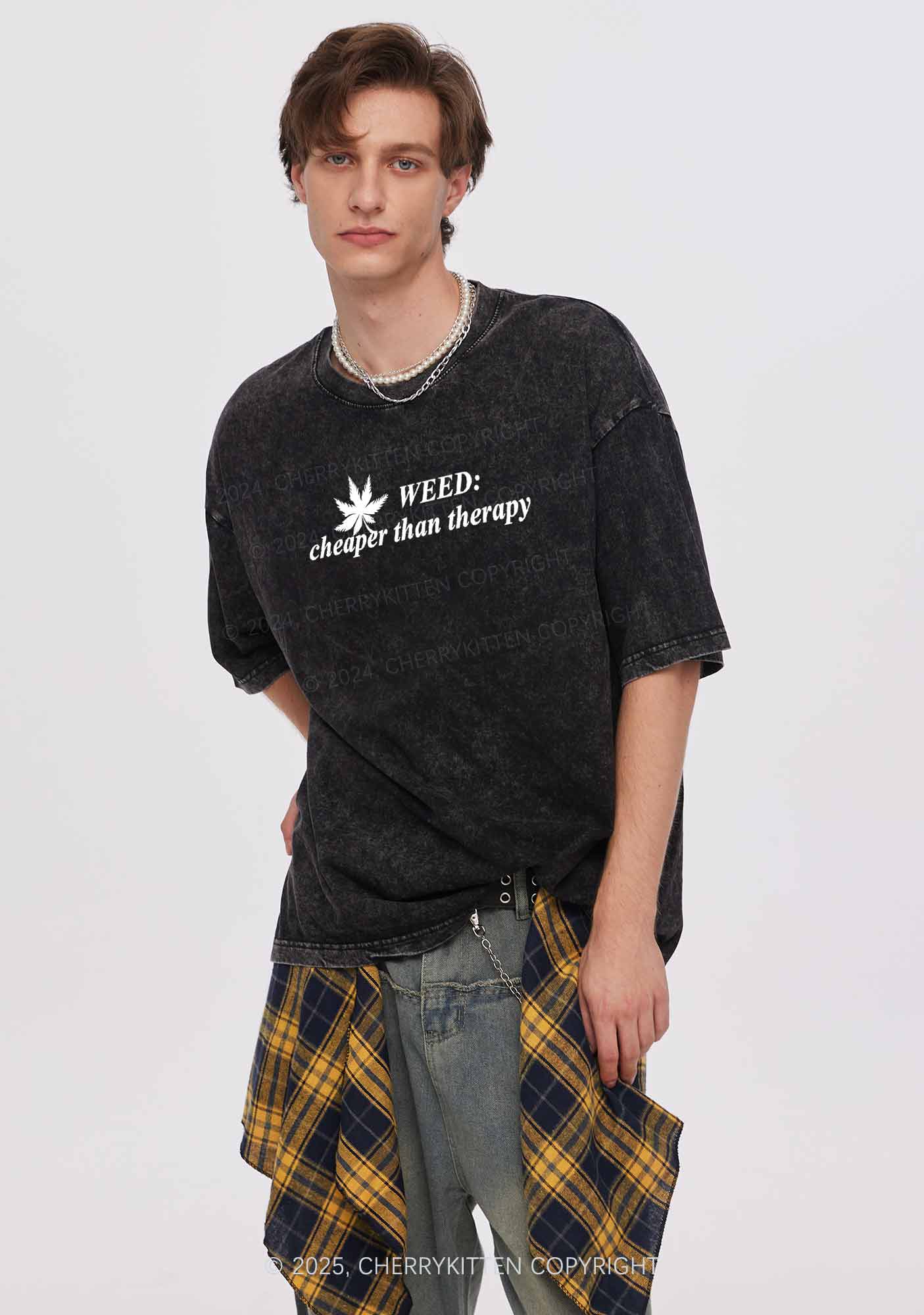 Cheaper Than Therapy Y2K Washed Tee Cherrykitten - Image 2