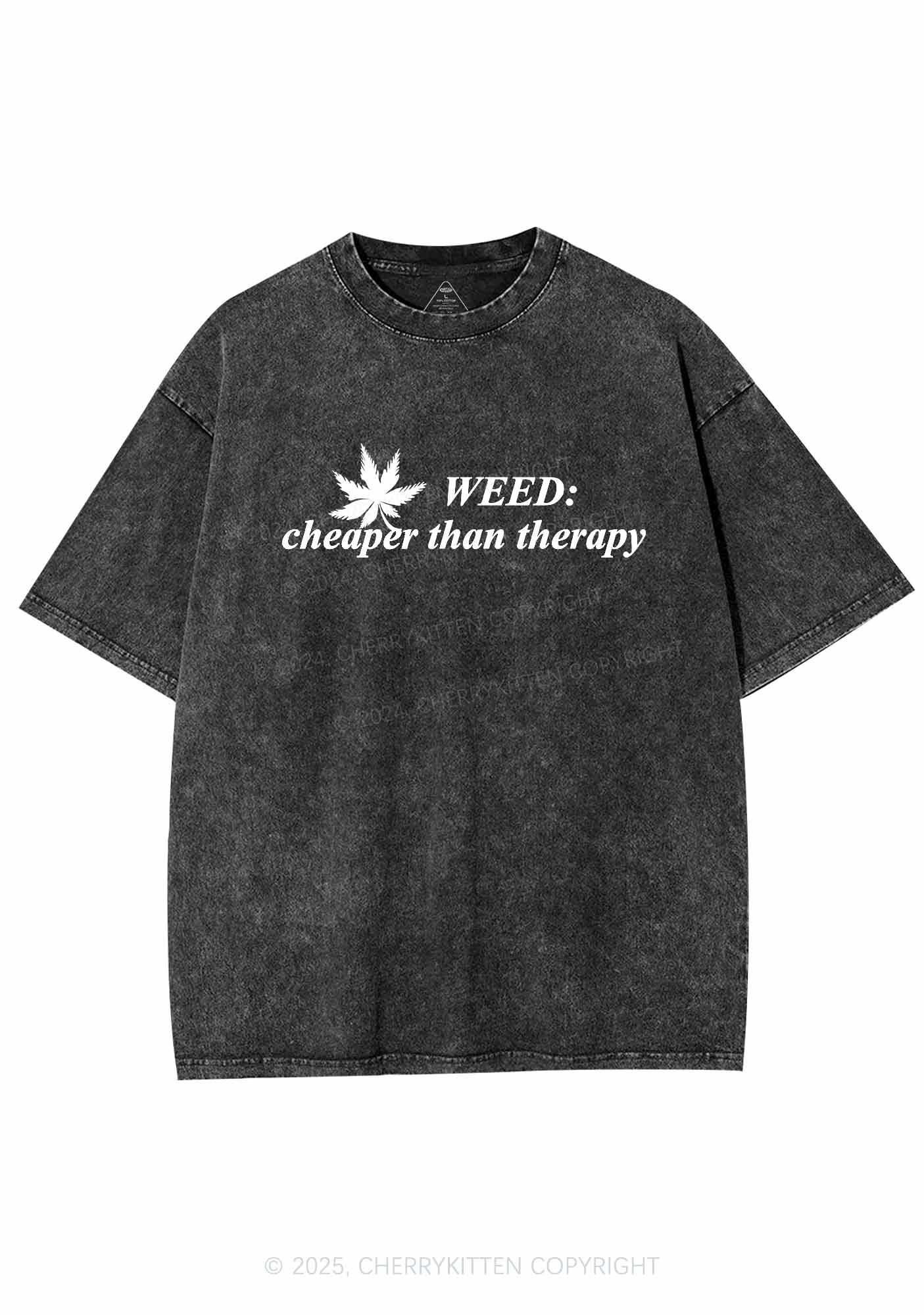 Cheaper Than Therapy Y2K Washed Tee Cherrykitten - Image 3