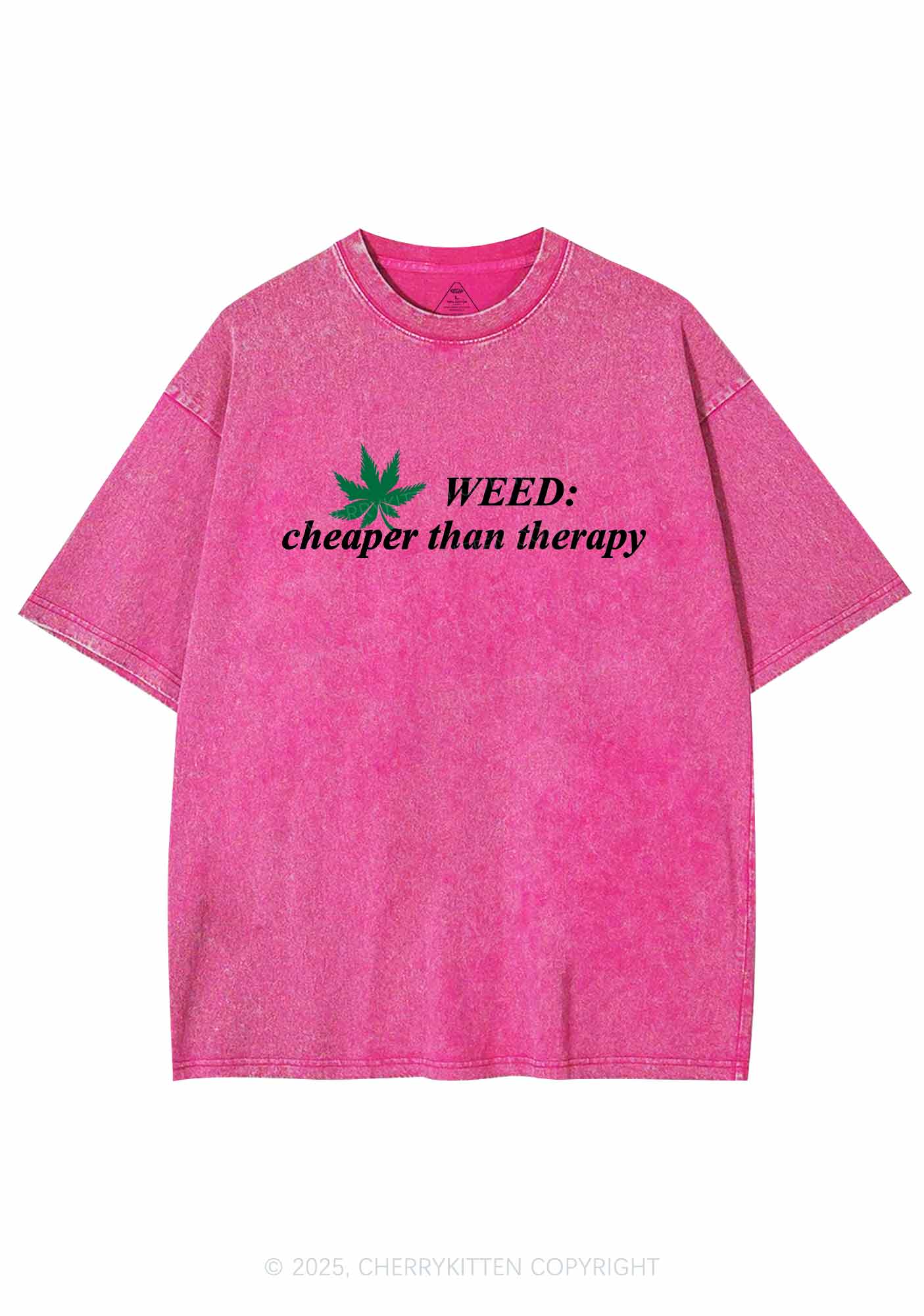 Cheaper Than Therapy Y2K Washed Tee Cherrykitten - Image 4