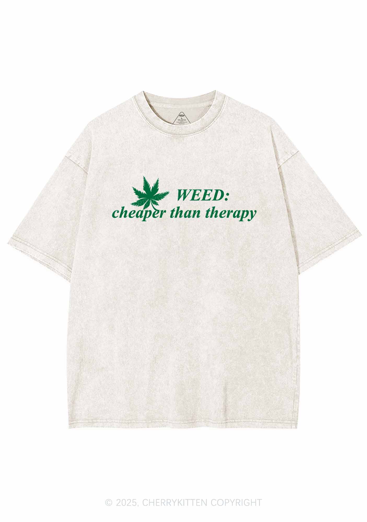 Cheaper Than Therapy Y2K Washed Tee Cherrykitten - Image 5