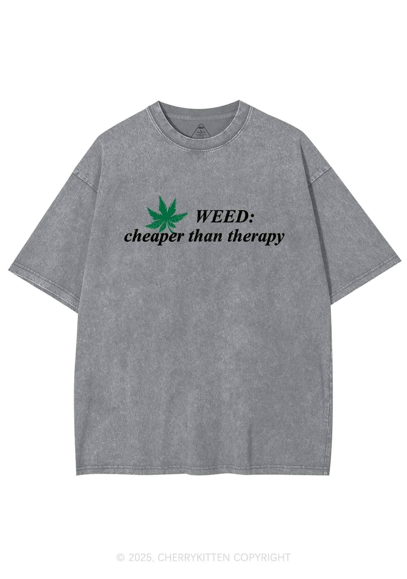 Cheaper Than Therapy Y2K Washed Tee Cherrykitten - Image 7