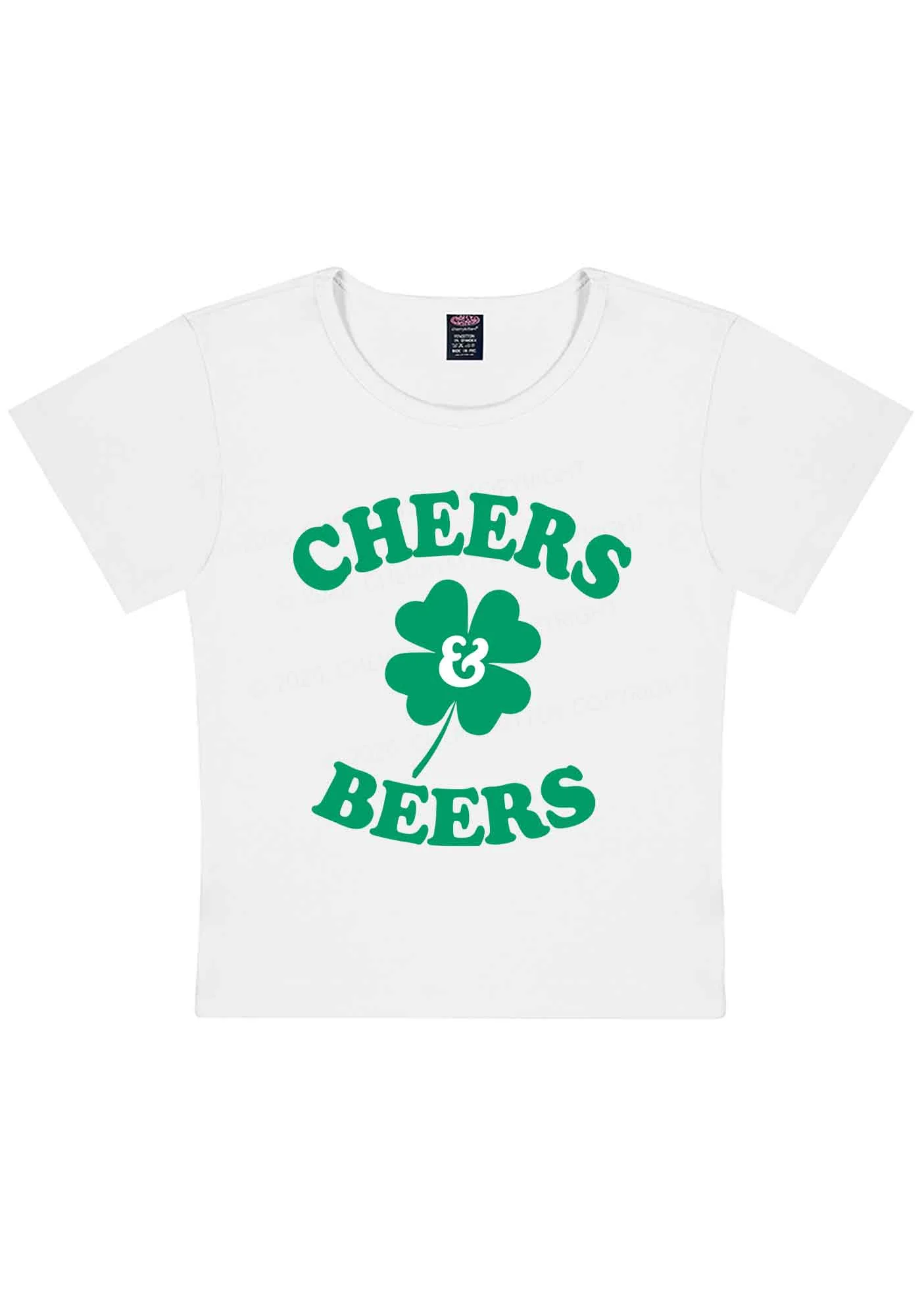 Cheers And Beers St Patricks Y2K Baby Tee Cherrykitten - Image 4