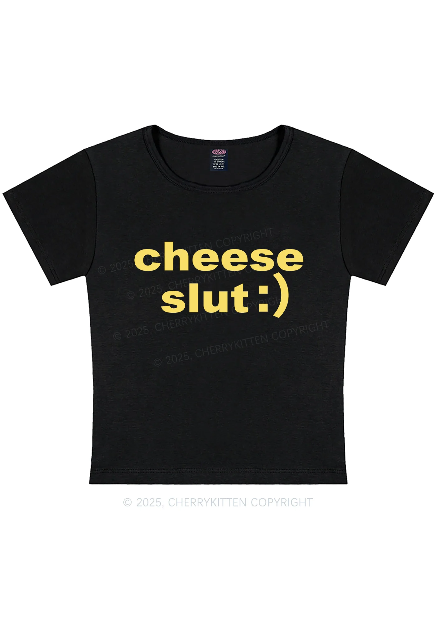 Cheese Slxt Y2K Baby Tee Cherrykitten - Image 3